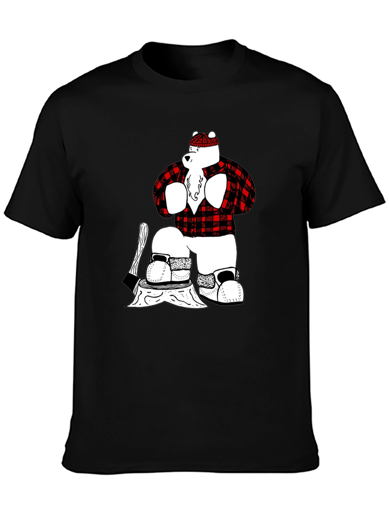 Lumberjack Bear Graphic T-Shirt