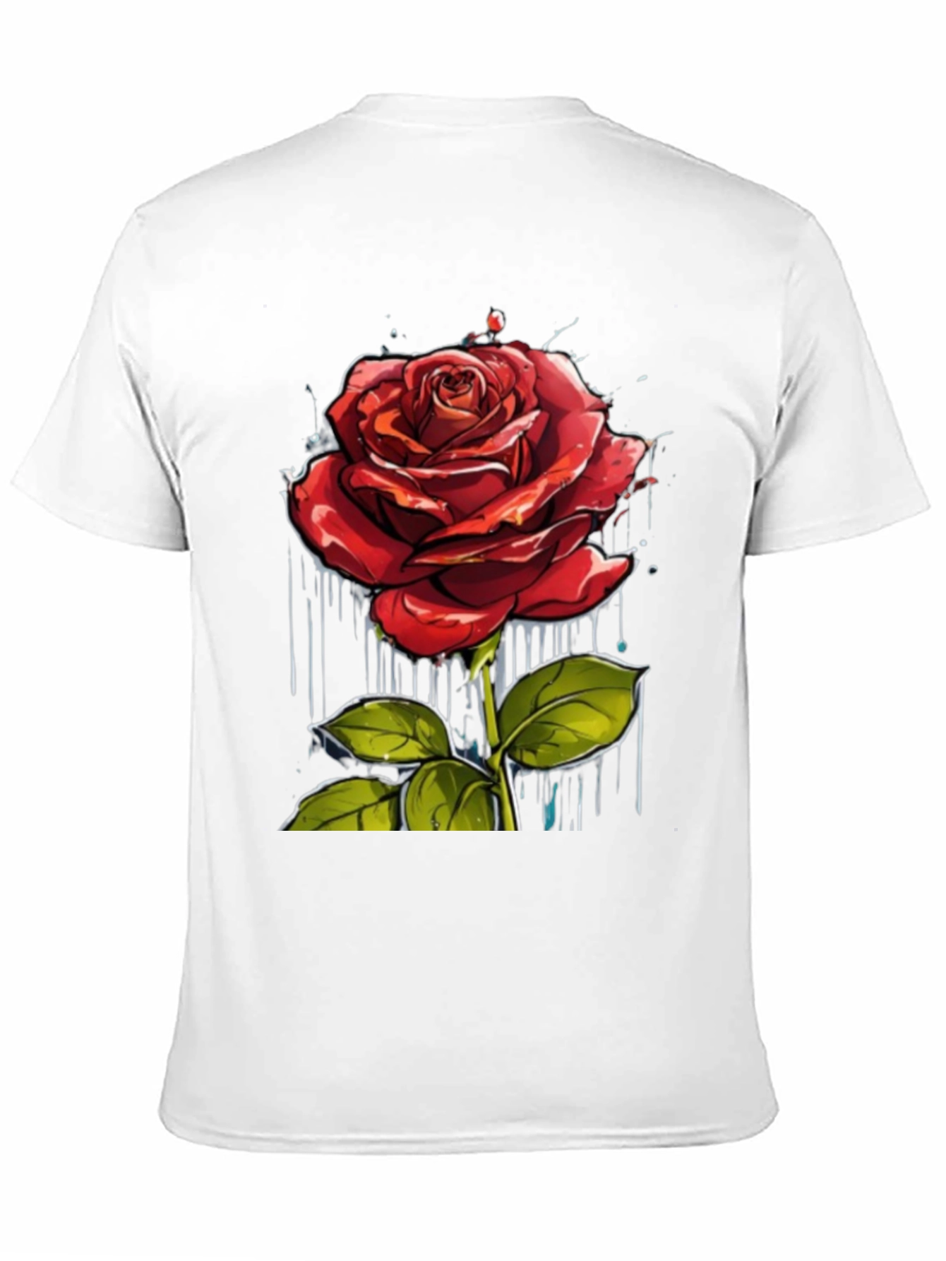 Rose Graphic Print Crew Neck T-Shirt