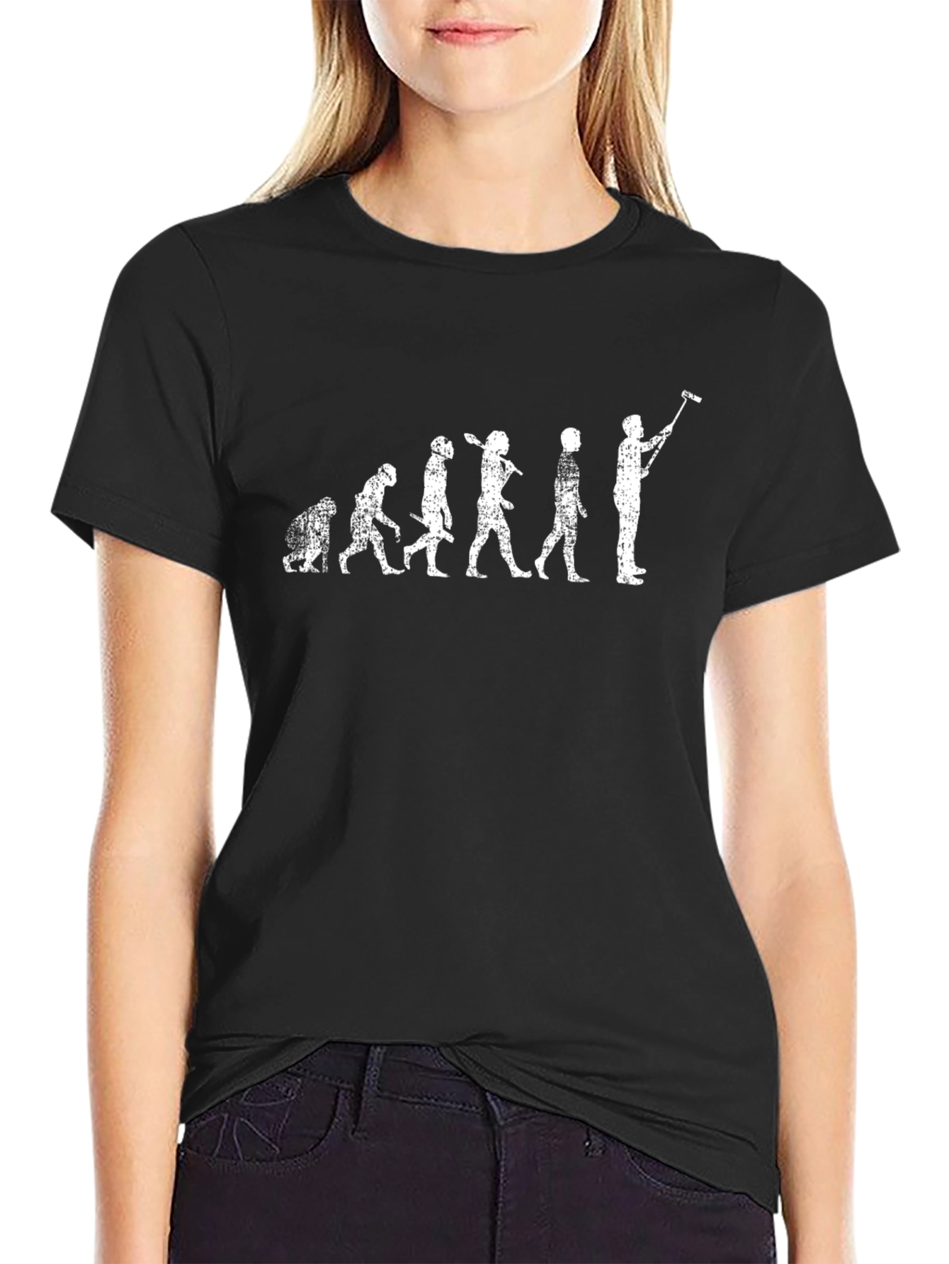 Evolution of Selfie Black T-Shirt