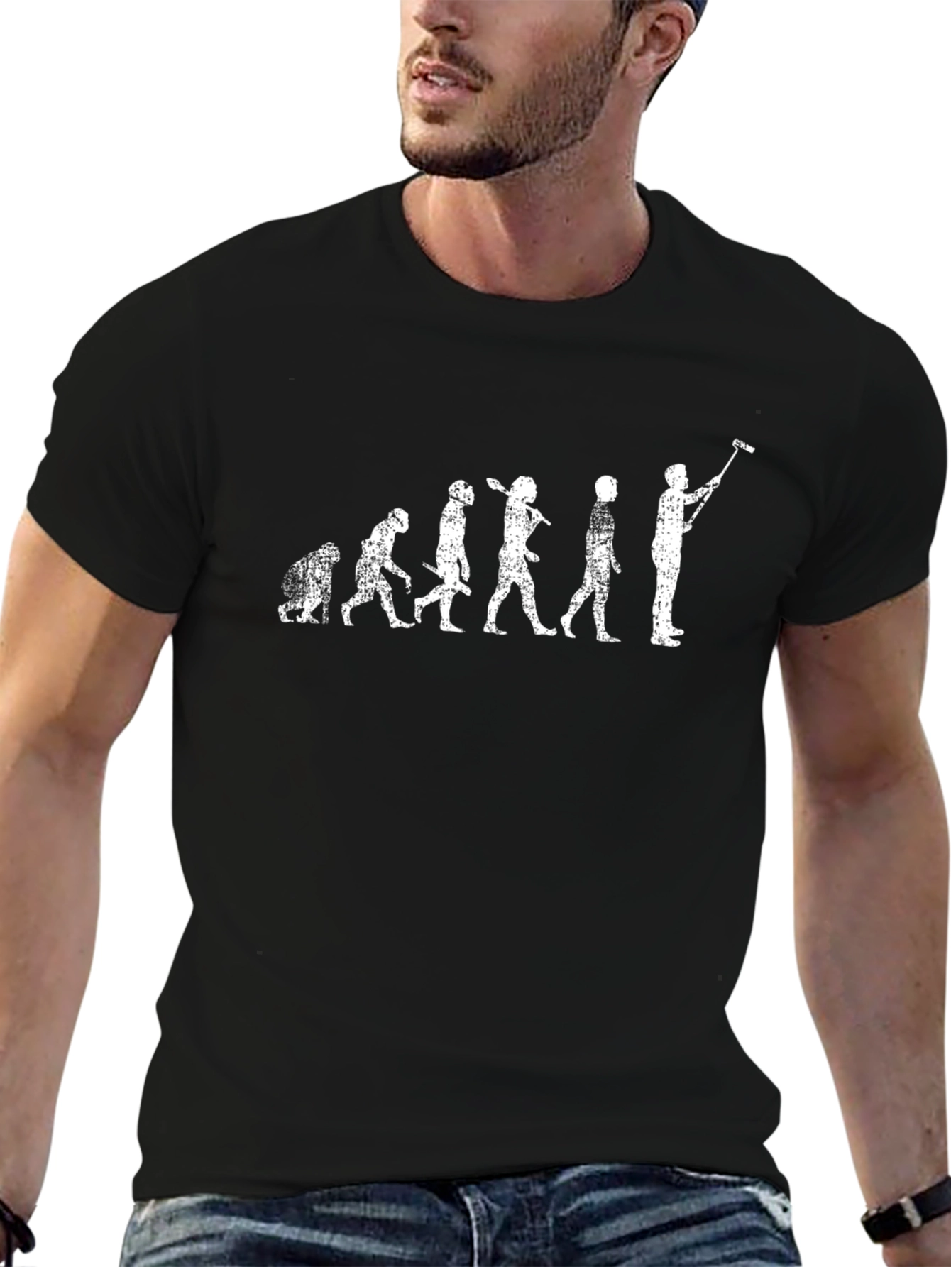 Evolution of Selfie Black T-Shirt