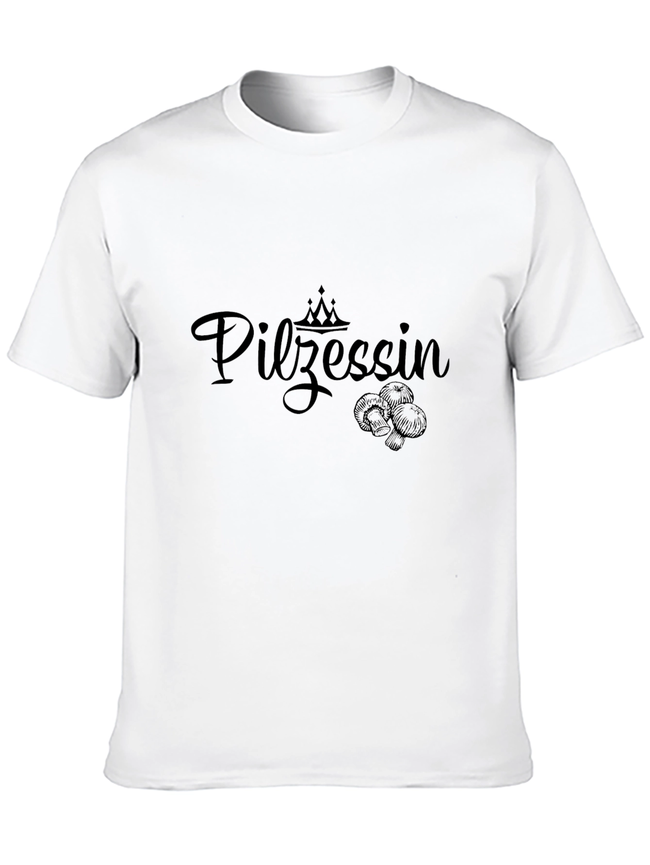 Pilzessin Crowned Mushroom Black T-Shirt