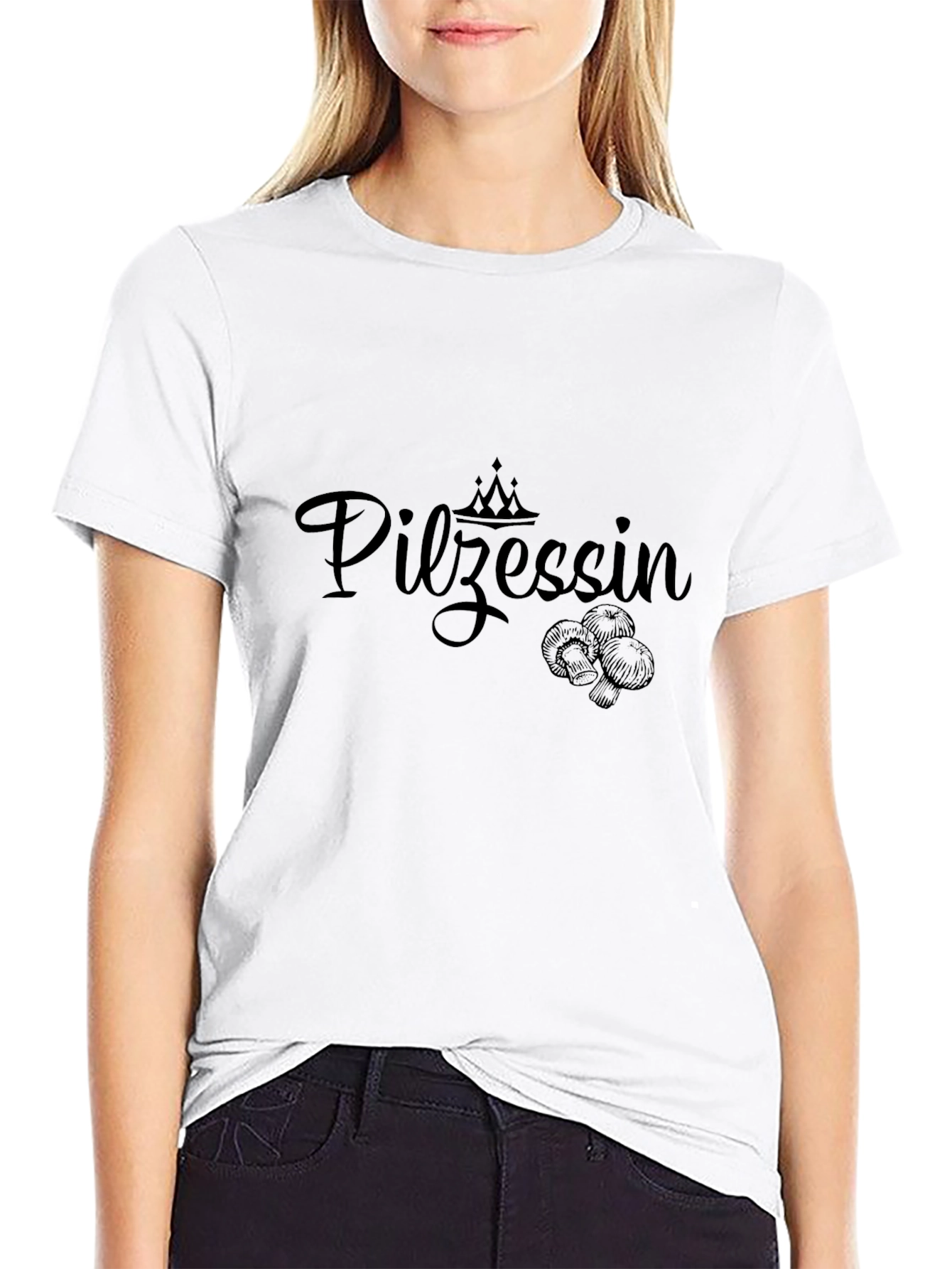 Pilzessin Crowned Mushroom Black T-Shirt
