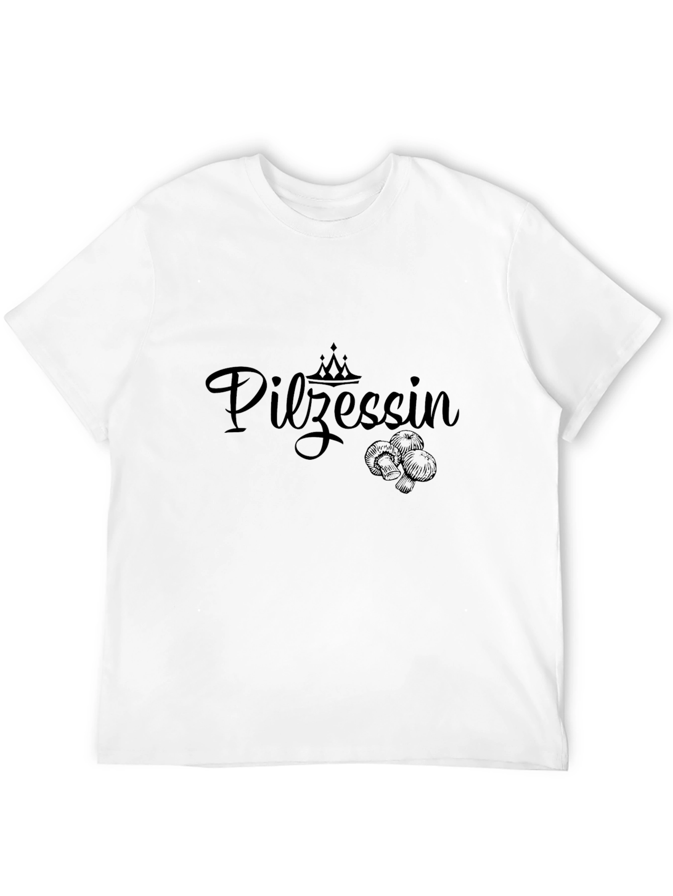Pilzessin Crowned Mushroom Black T-Shirt