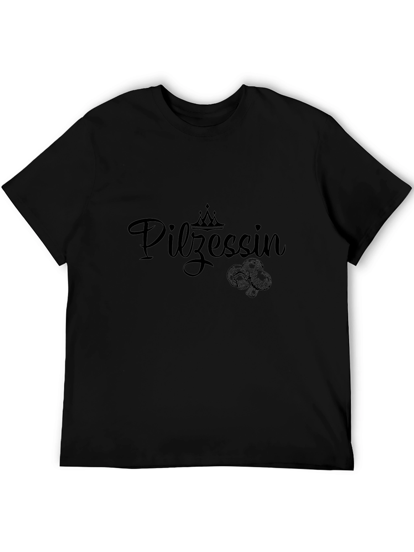Pilzessin Crowned Mushroom Black T-Shirt