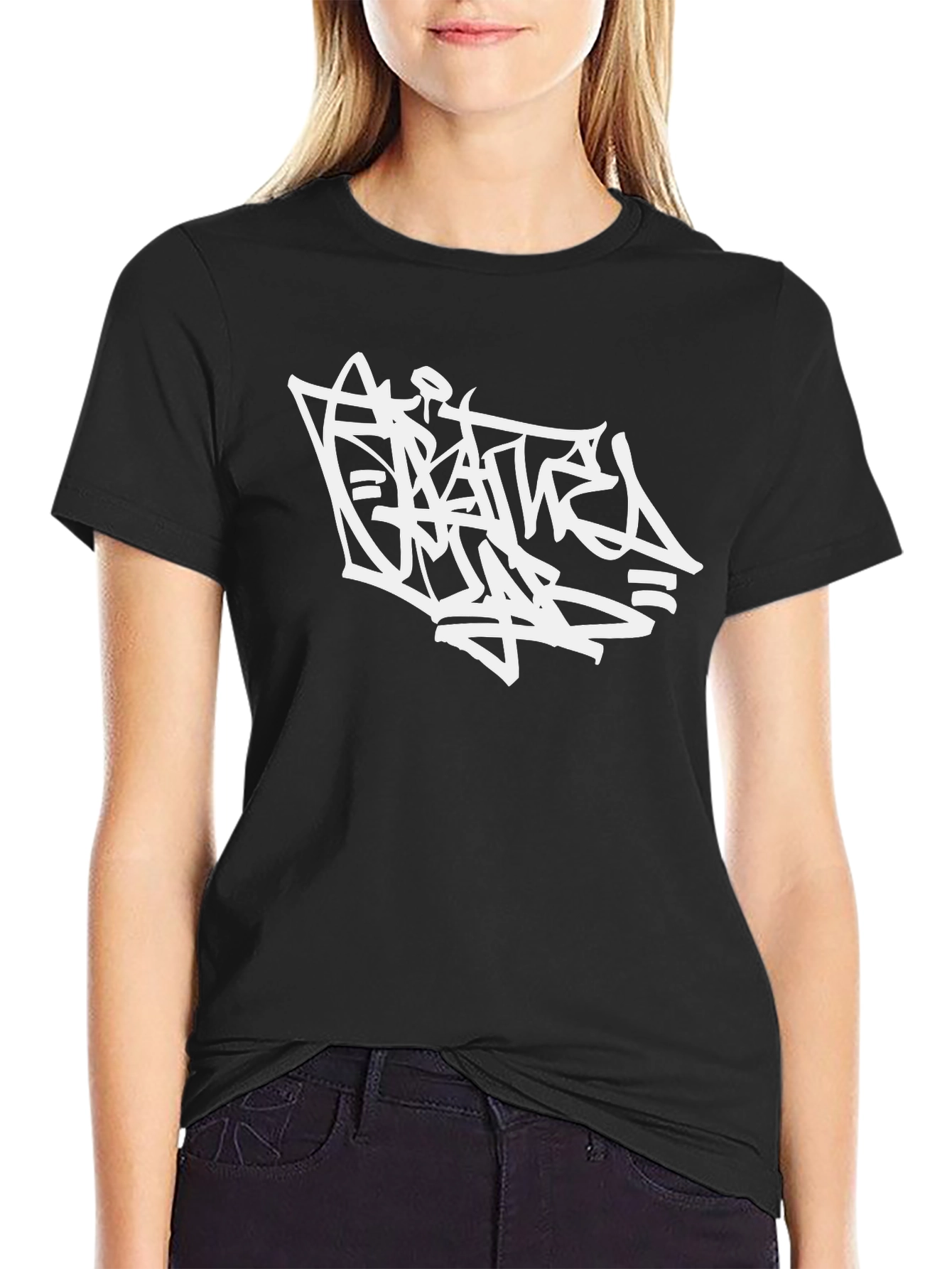 Abstract Graffiti Style Black T-Shirt