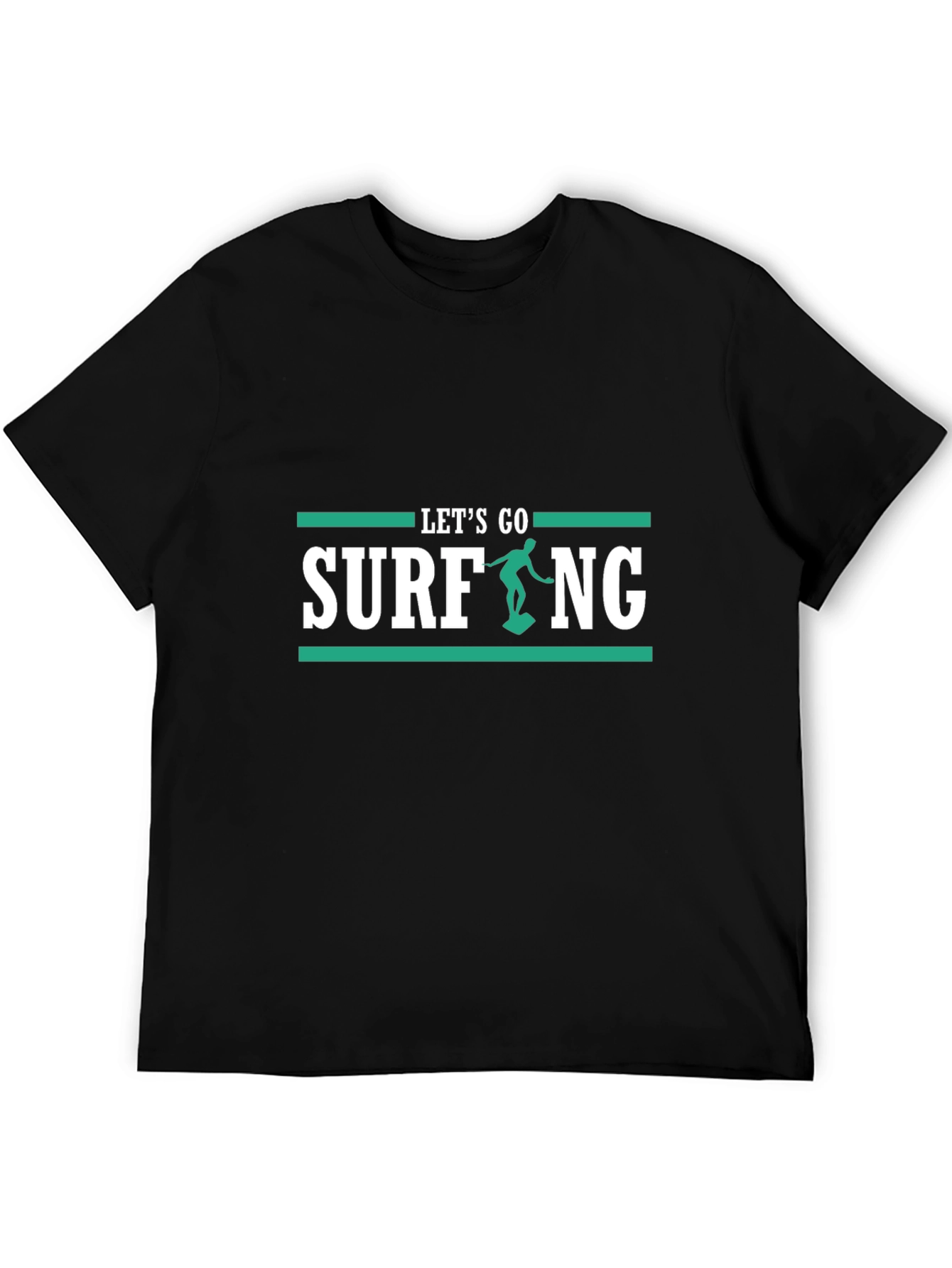 Lets Go Surfing Black T-Shirt