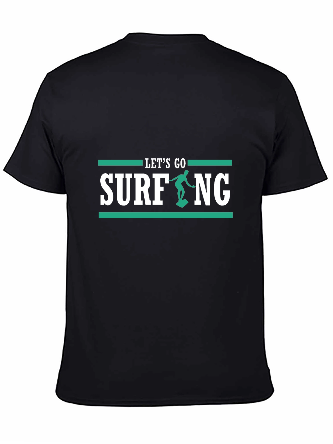 Lets Go Surfing Black T-Shirt