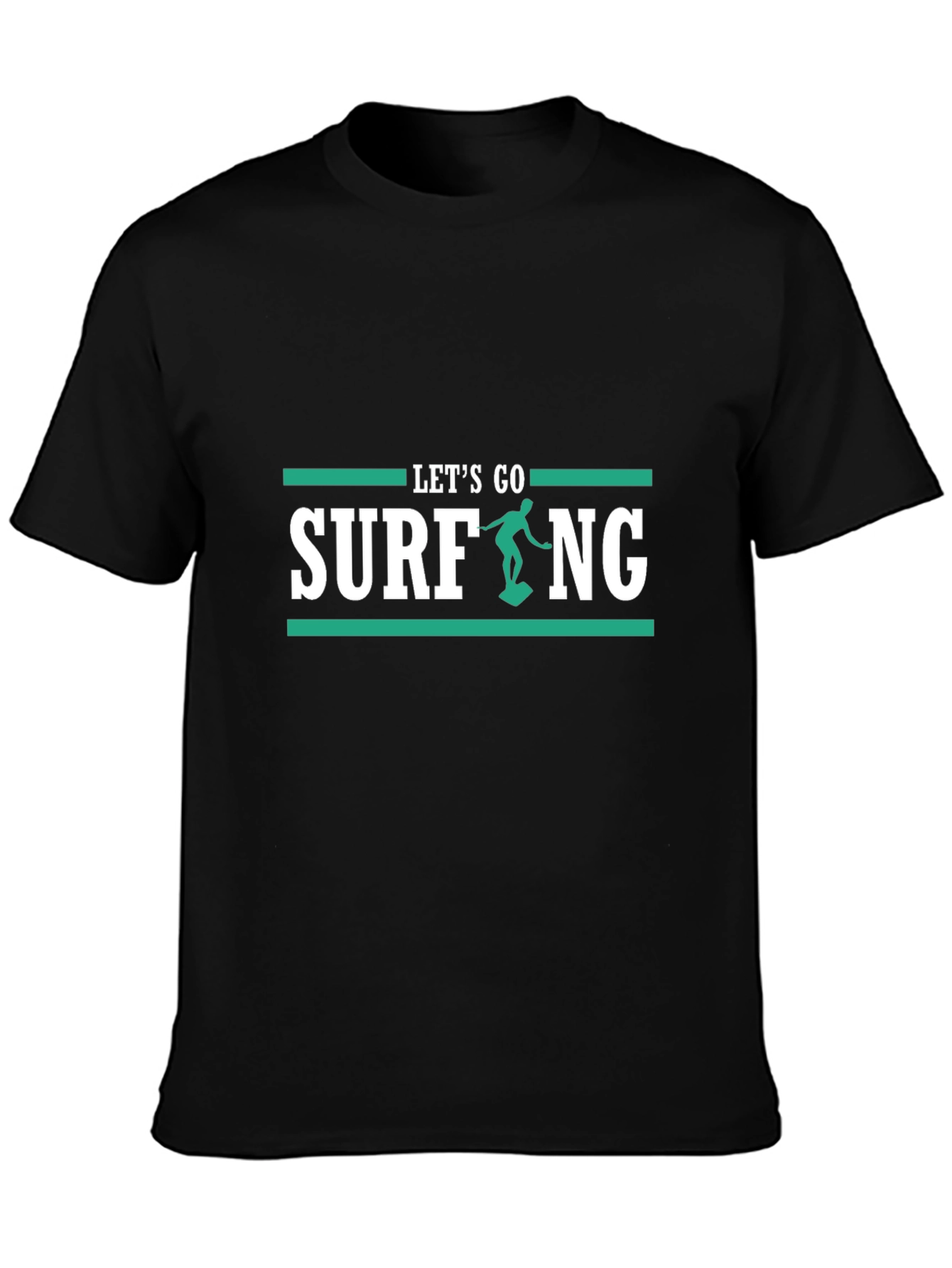 Lets Go Surfing Black T-Shirt