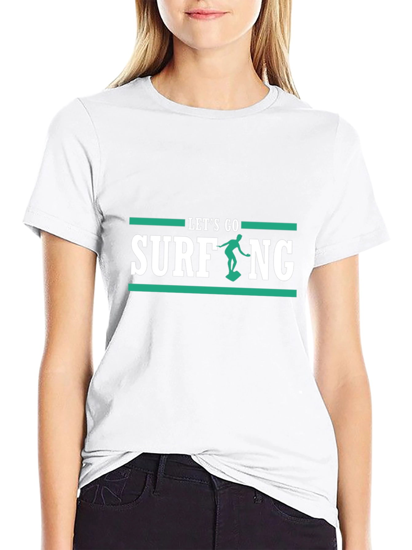 Lets Go Surfing Black T-Shirt