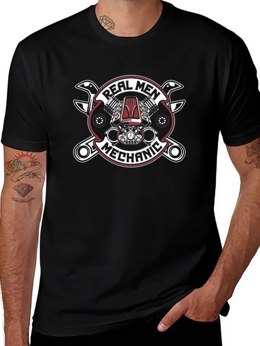 Real Men Mechanic Black T-Shirt