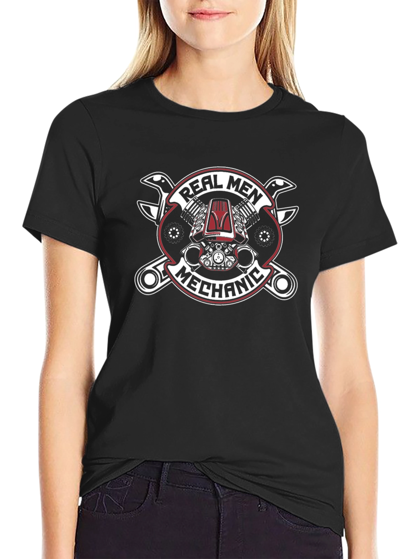 Real Men Mechanic Black T-Shirt
