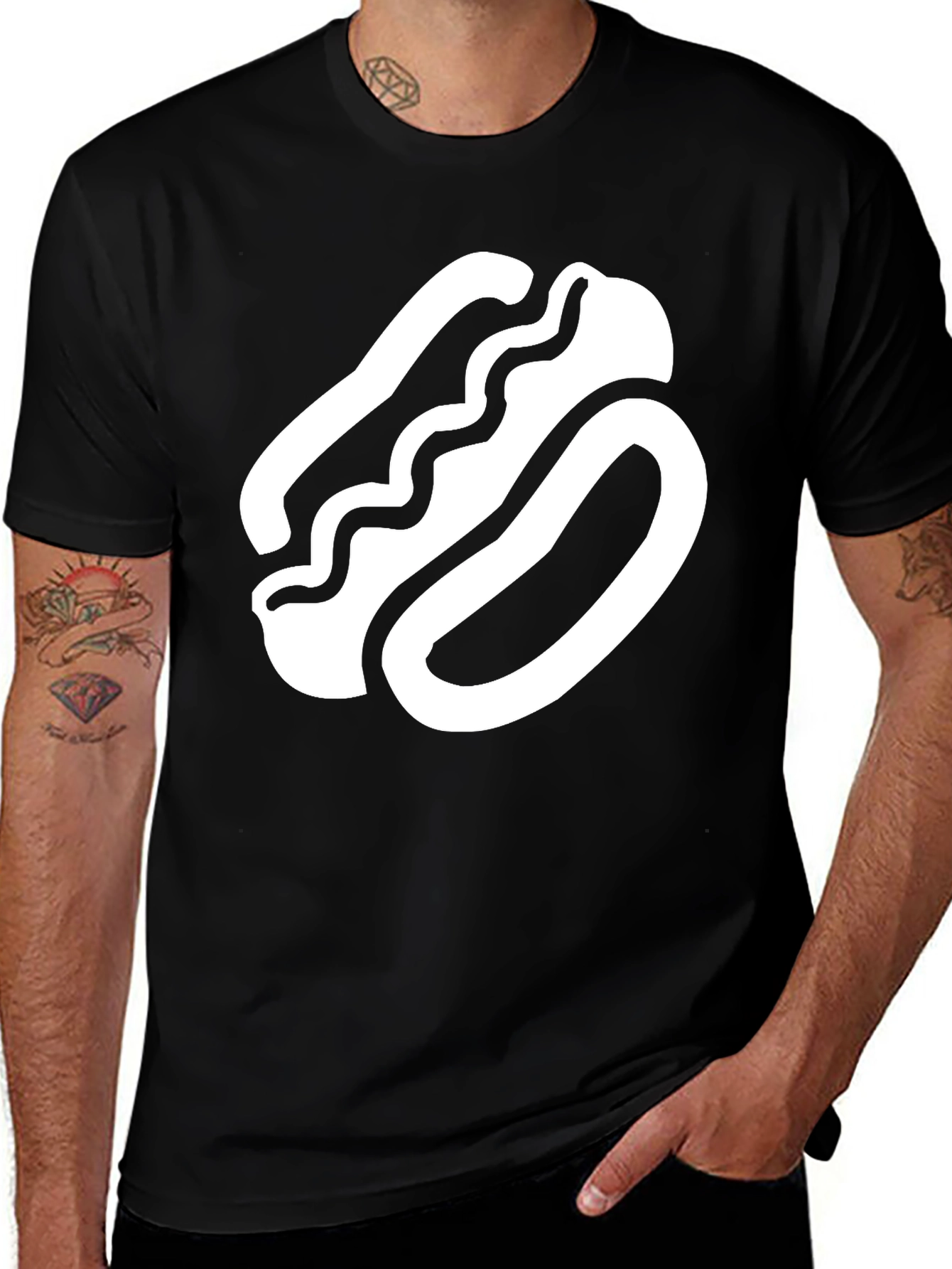 Hot Dog Graphic T-Shirt - Unisex Black Tee