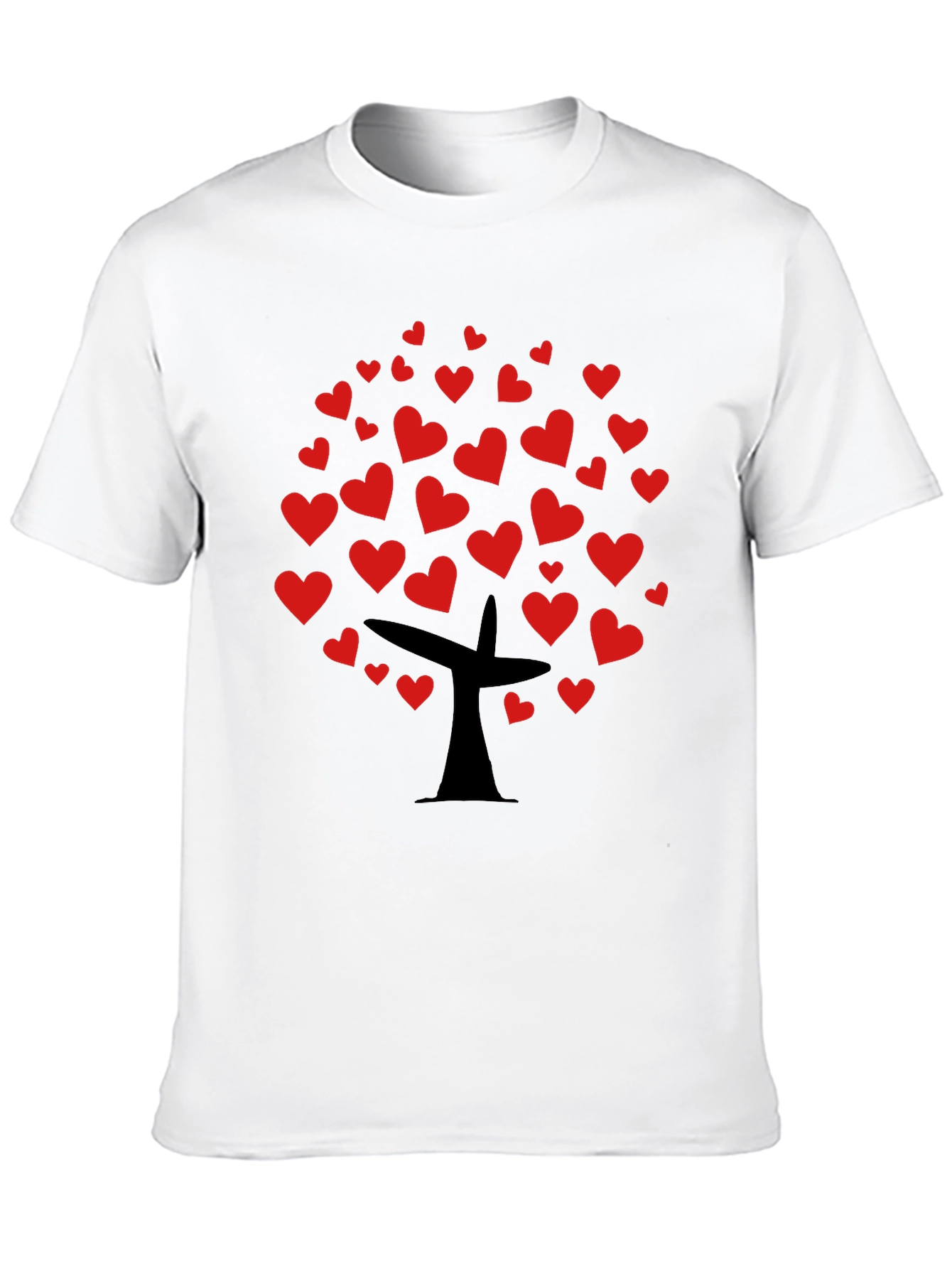 Heart Tree Graphic Tee - Black Casual Top