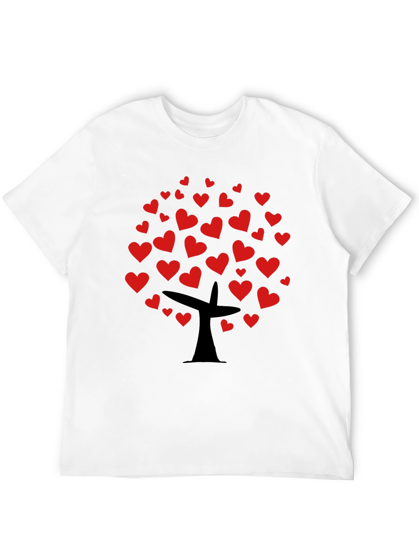 Heart Tree Graphic Tee - Black Casual Top