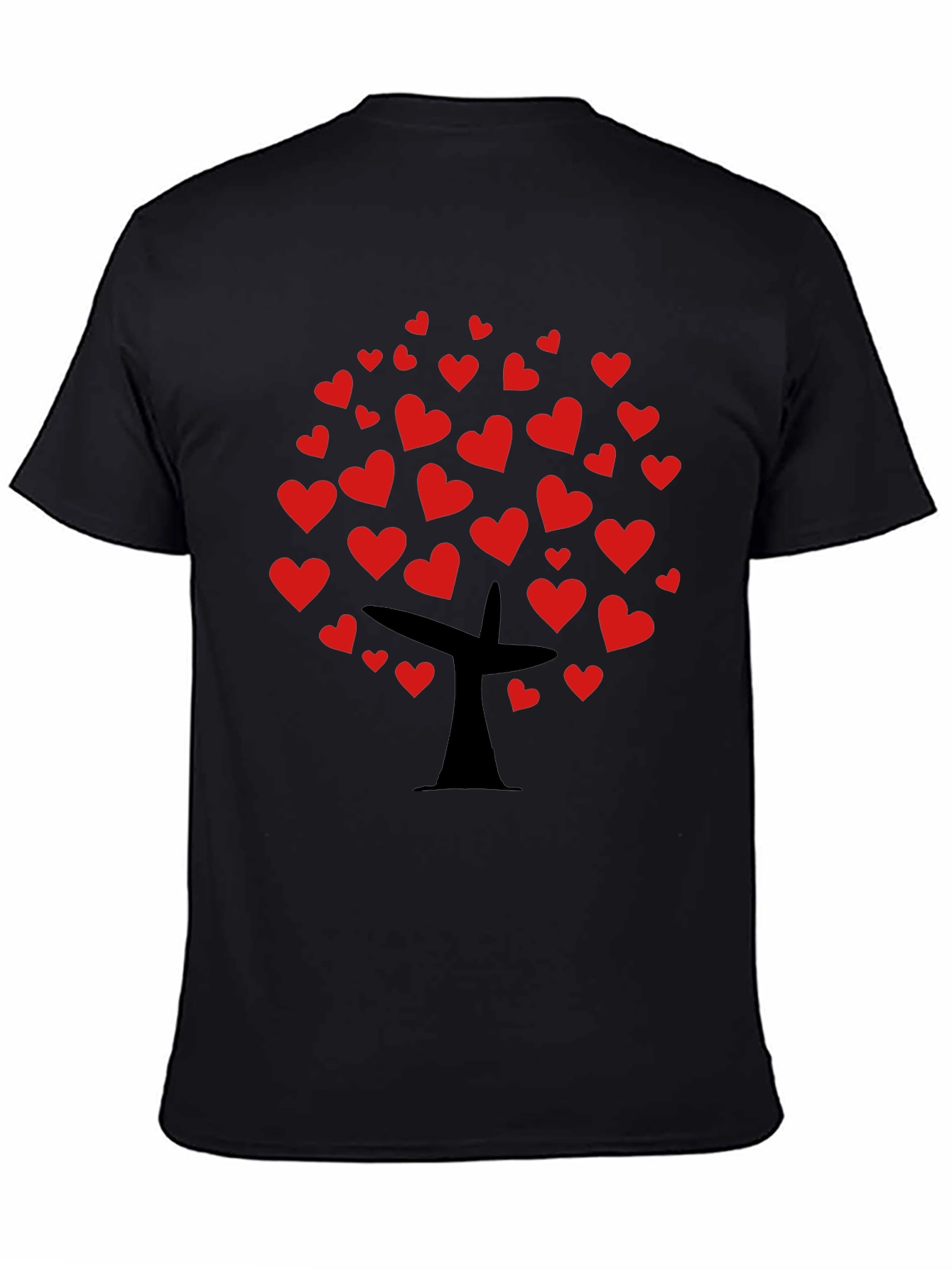 Heart Tree Graphic Tee - Black Casual Top