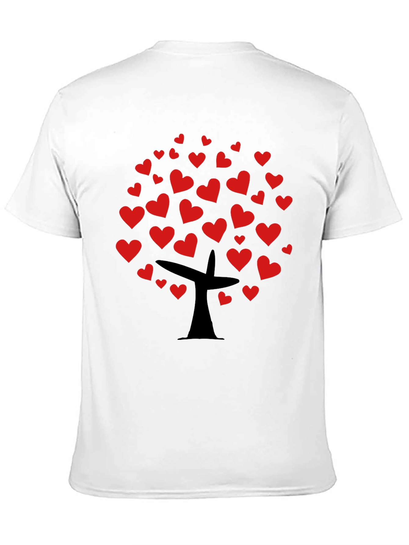 Heart Tree Graphic Tee - Black Casual Top