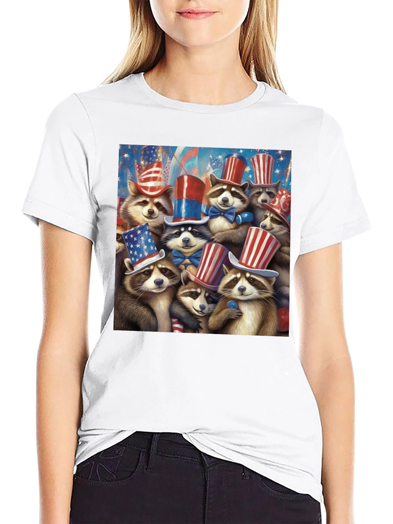 Patriotic Raccoons T-Shirt 4th July Celebration