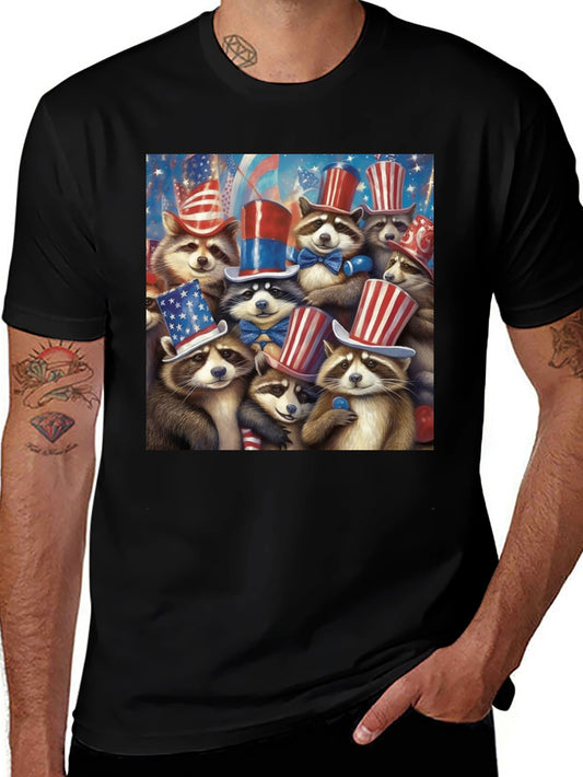 Patriotic Raccoons T-Shirt 4th July Celebration