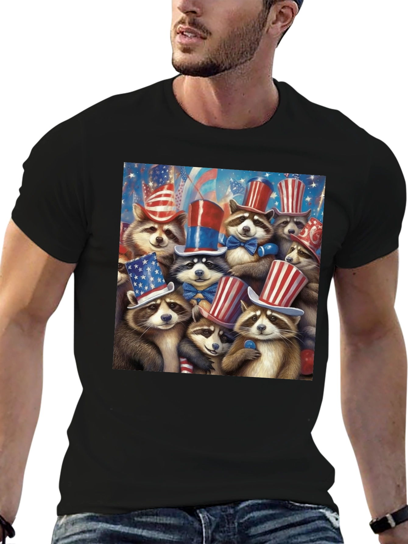 Patriotic Raccoons T-Shirt 4th July Celebration