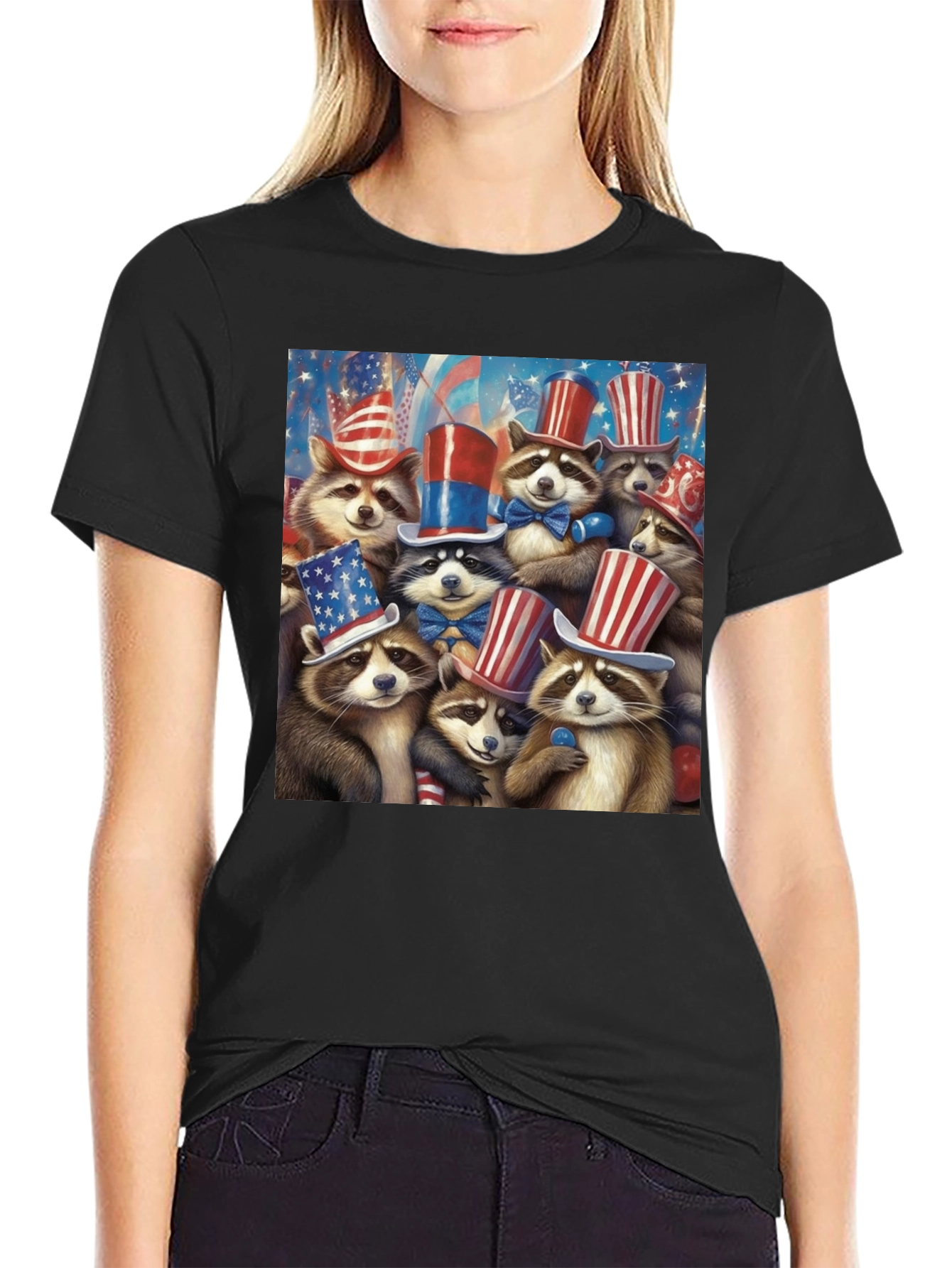 Patriotic Raccoons T-Shirt 4th July Celebration