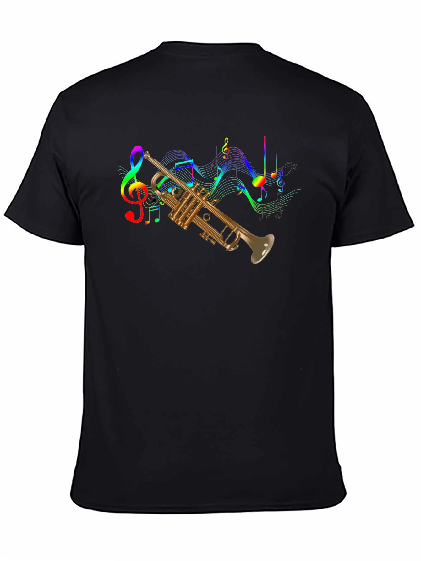 Trumpet & Music Notes Graphic T-Shirt