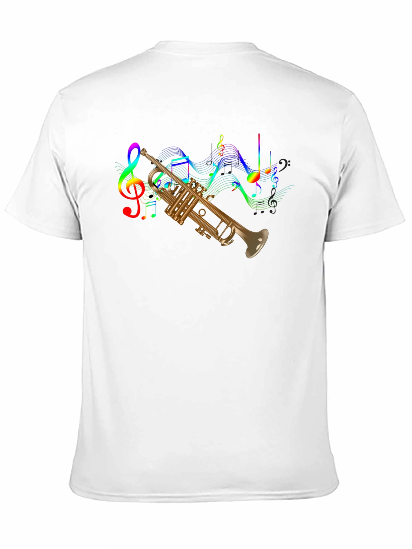 Trumpet & Music Notes Graphic T-Shirt