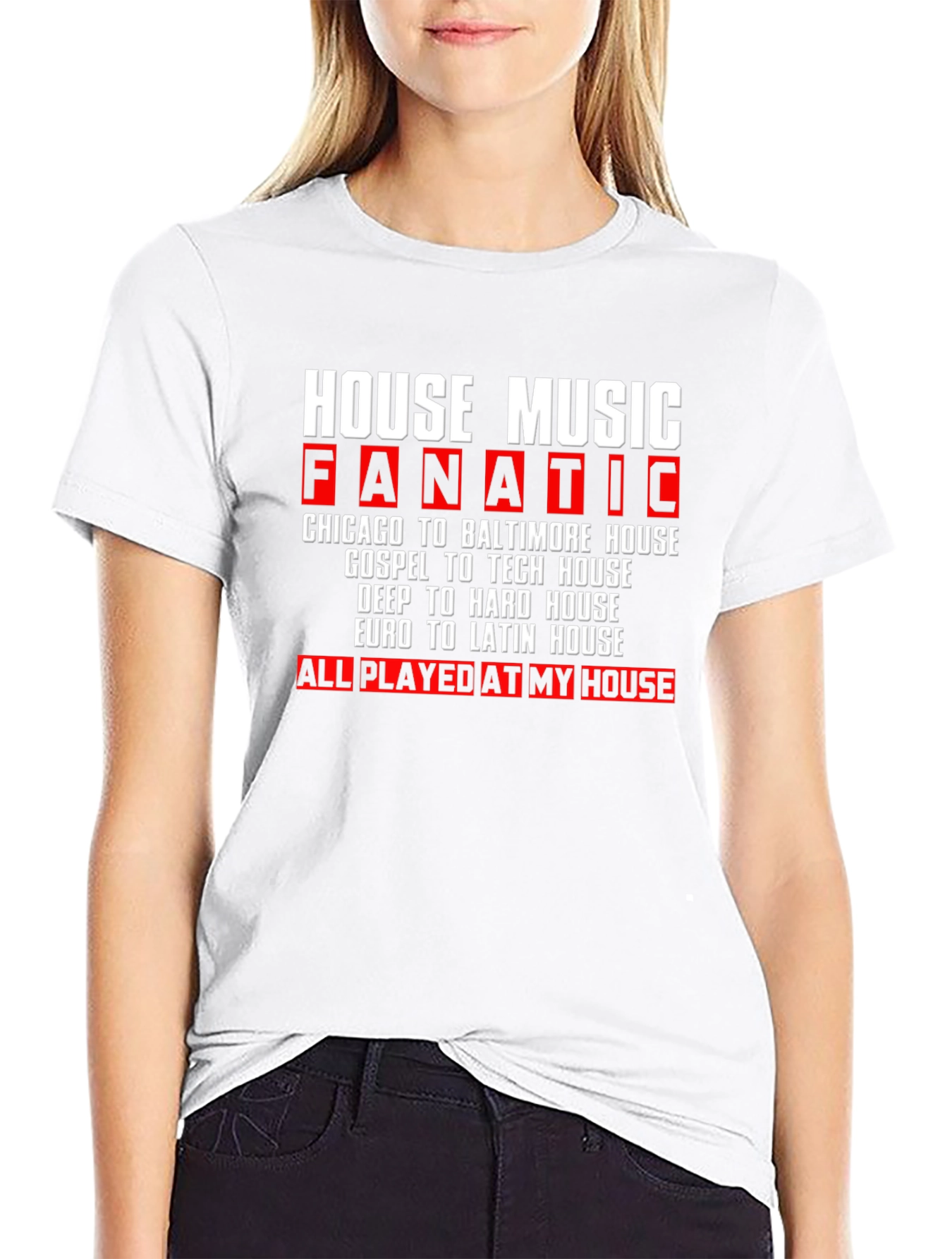House Music Fanatic Black T-Shirt