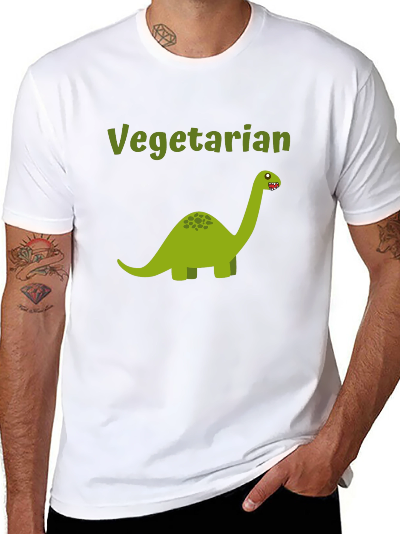 Vegetarian Dinosaur Graphic T-Shirt
