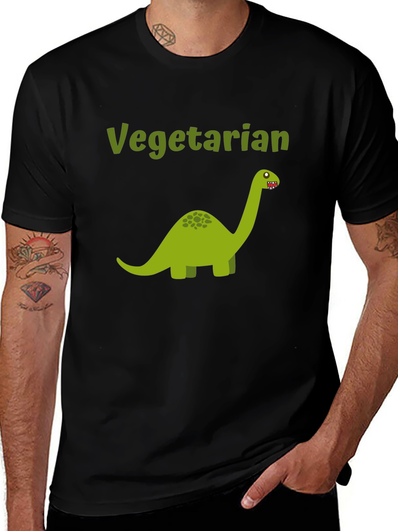 Vegetarian Dinosaur Graphic T-Shirt