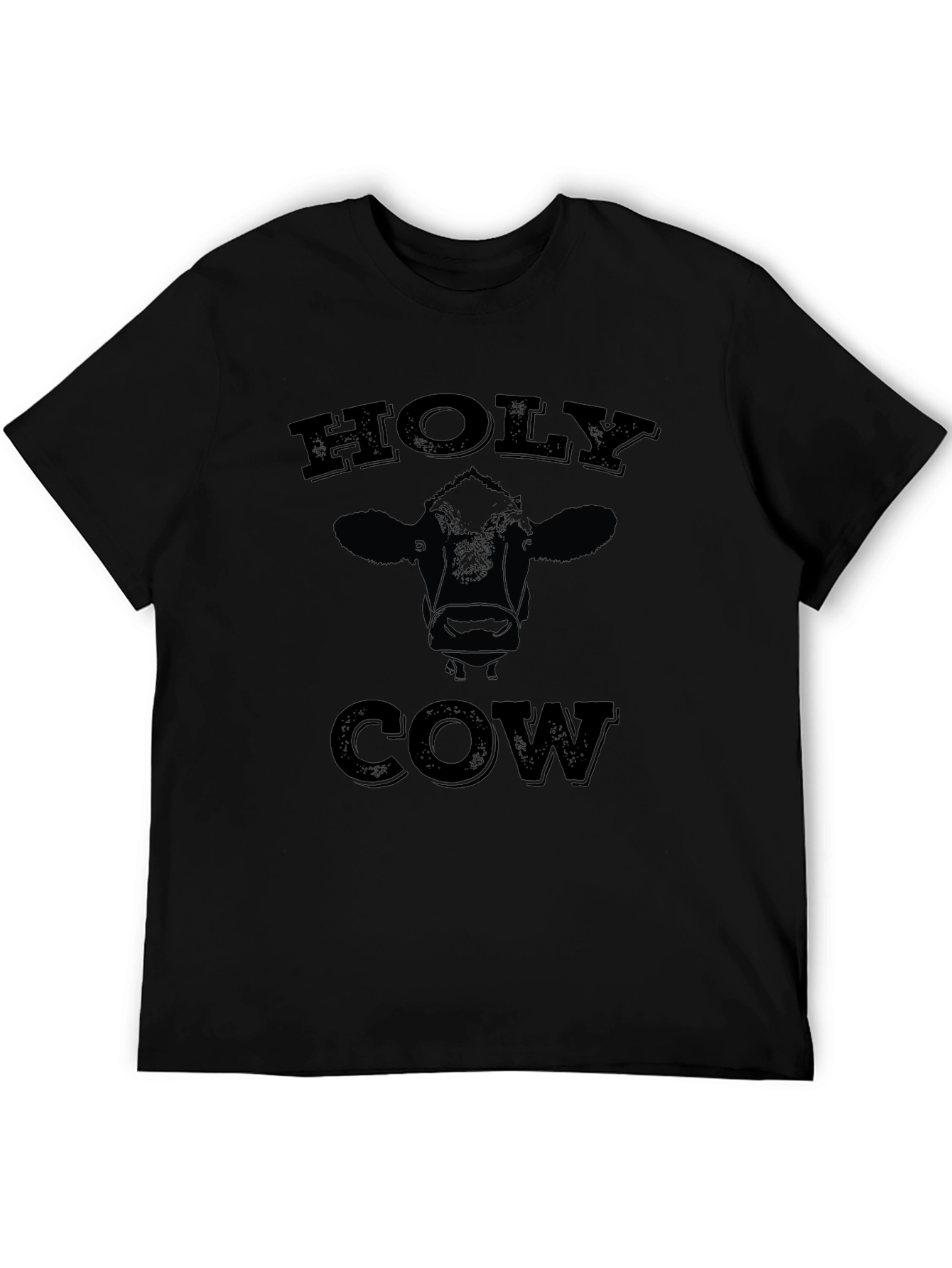 Holy Cow Graphic Tee - Black Casual T-Shirt