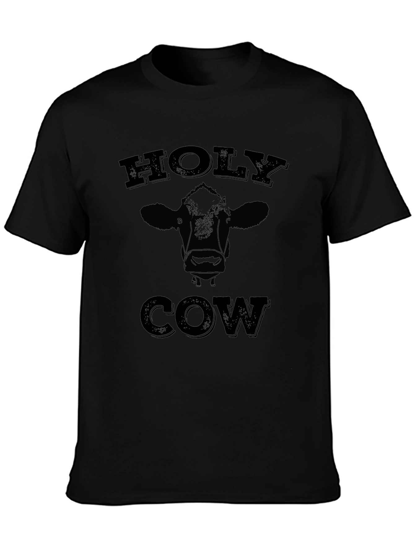 Holy Cow Graphic Tee - Black Casual T-Shirt