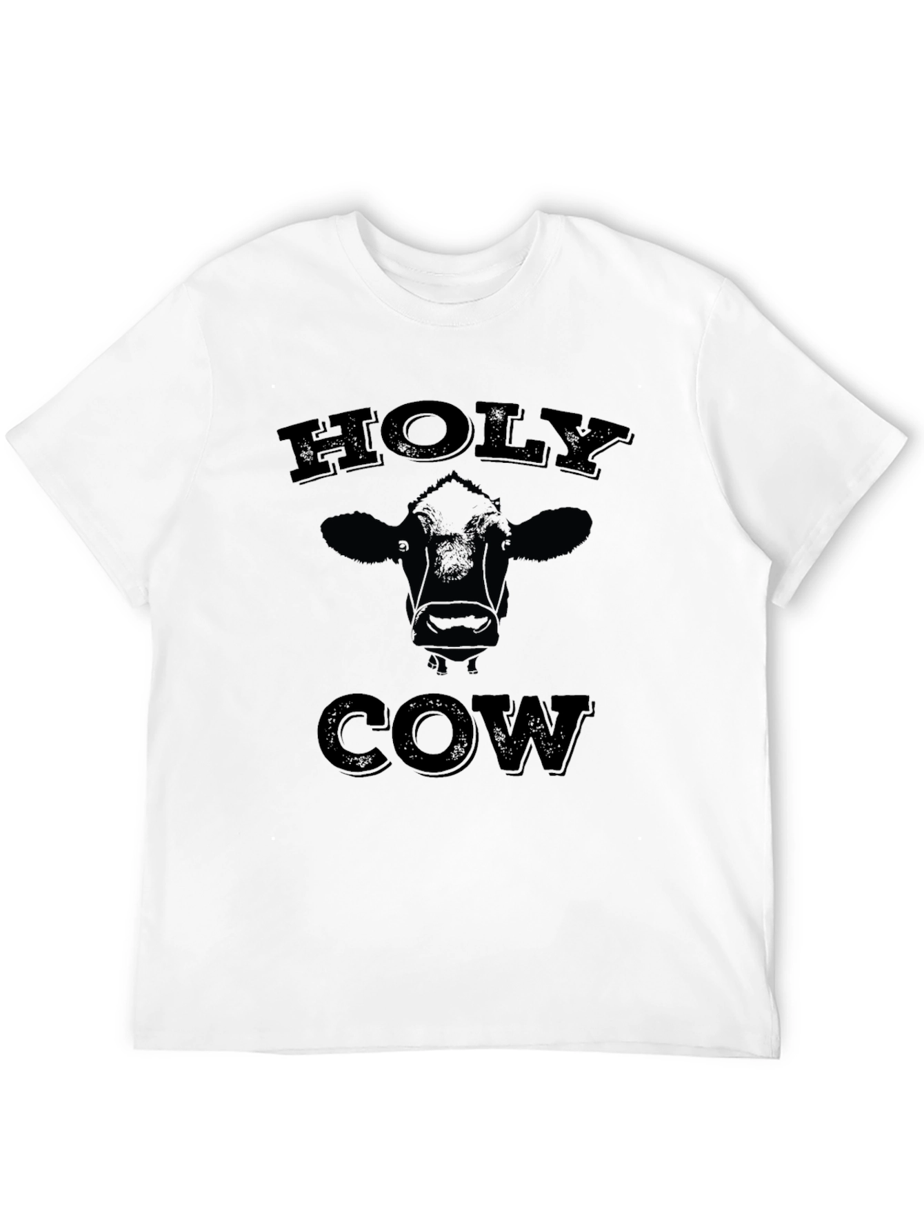 Holy Cow Graphic Tee - Black Casual T-Shirt