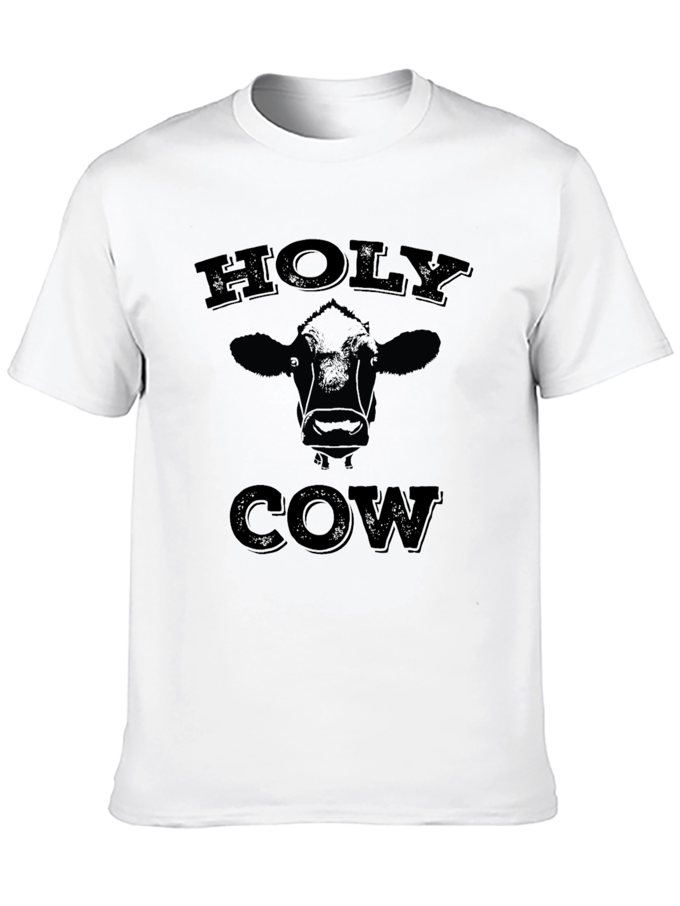 Holy Cow Graphic Tee - Black Casual T-Shirt