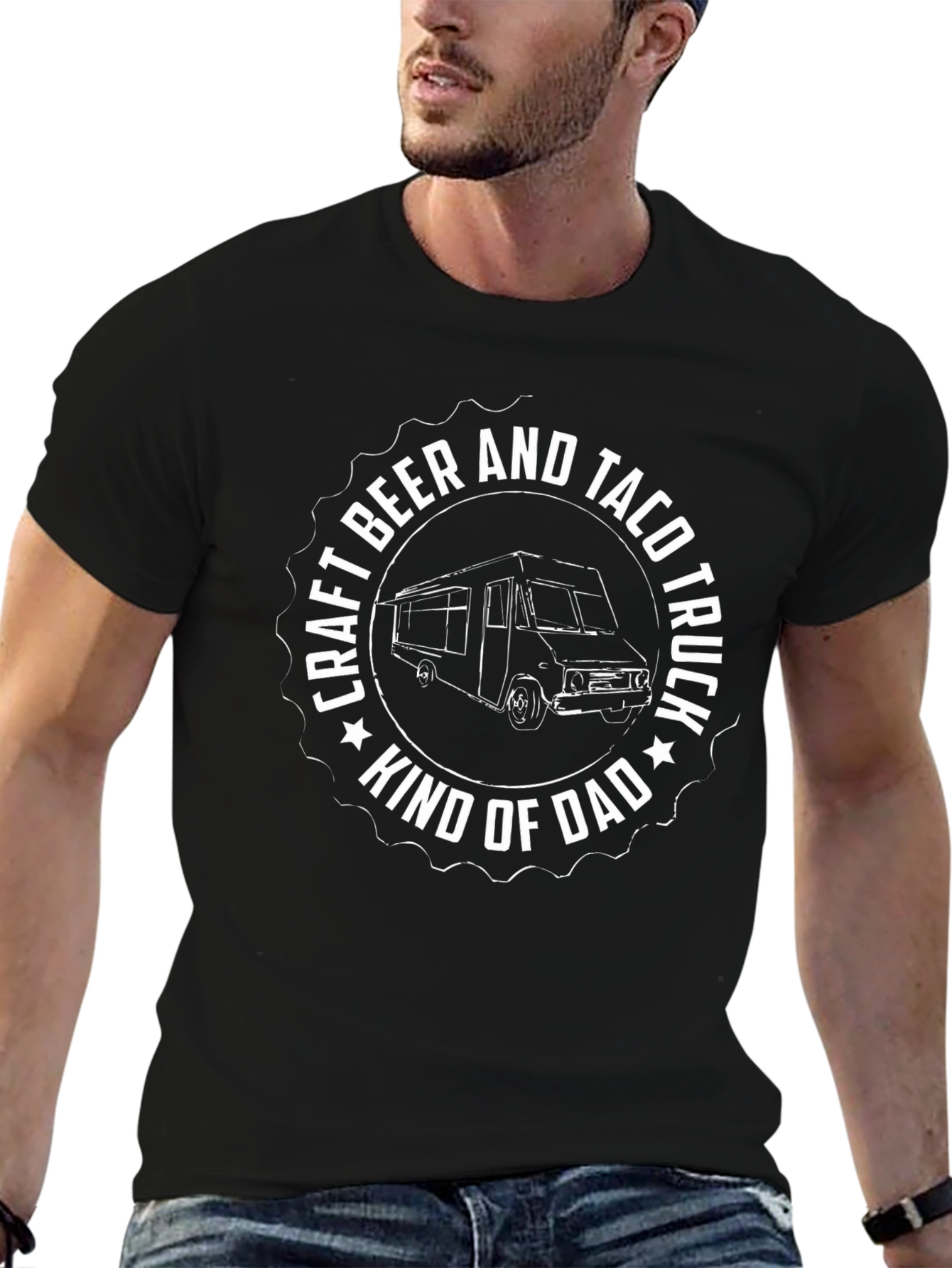 Craft Beer & Taco Truck Dad Graphic T-Shirt