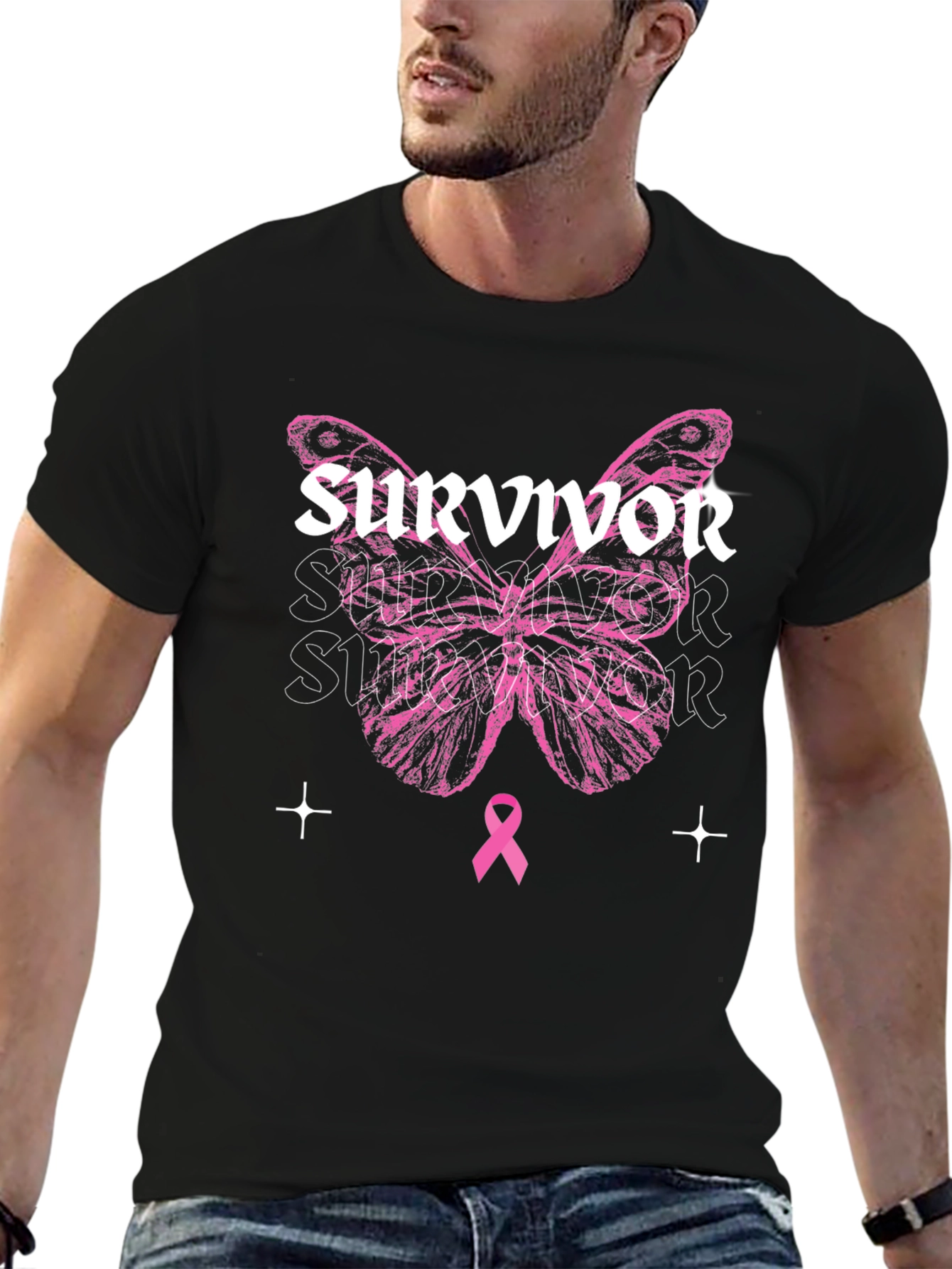 Breast Cancer Awareness Survivor Butterfly T-Shirt