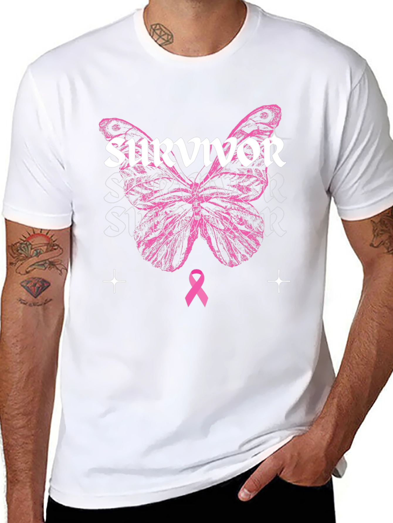 Breast Cancer Awareness Survivor Butterfly T-Shirt