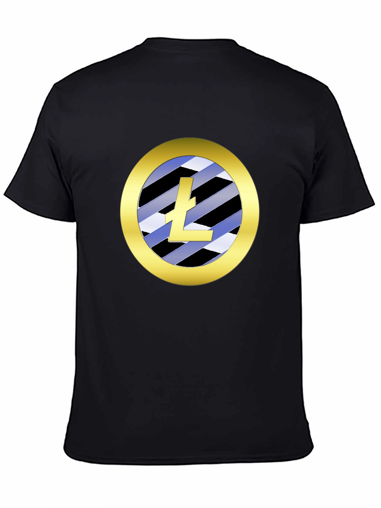 Litecoin Logo T-Shirt Crypto Gold Circle Black Tee