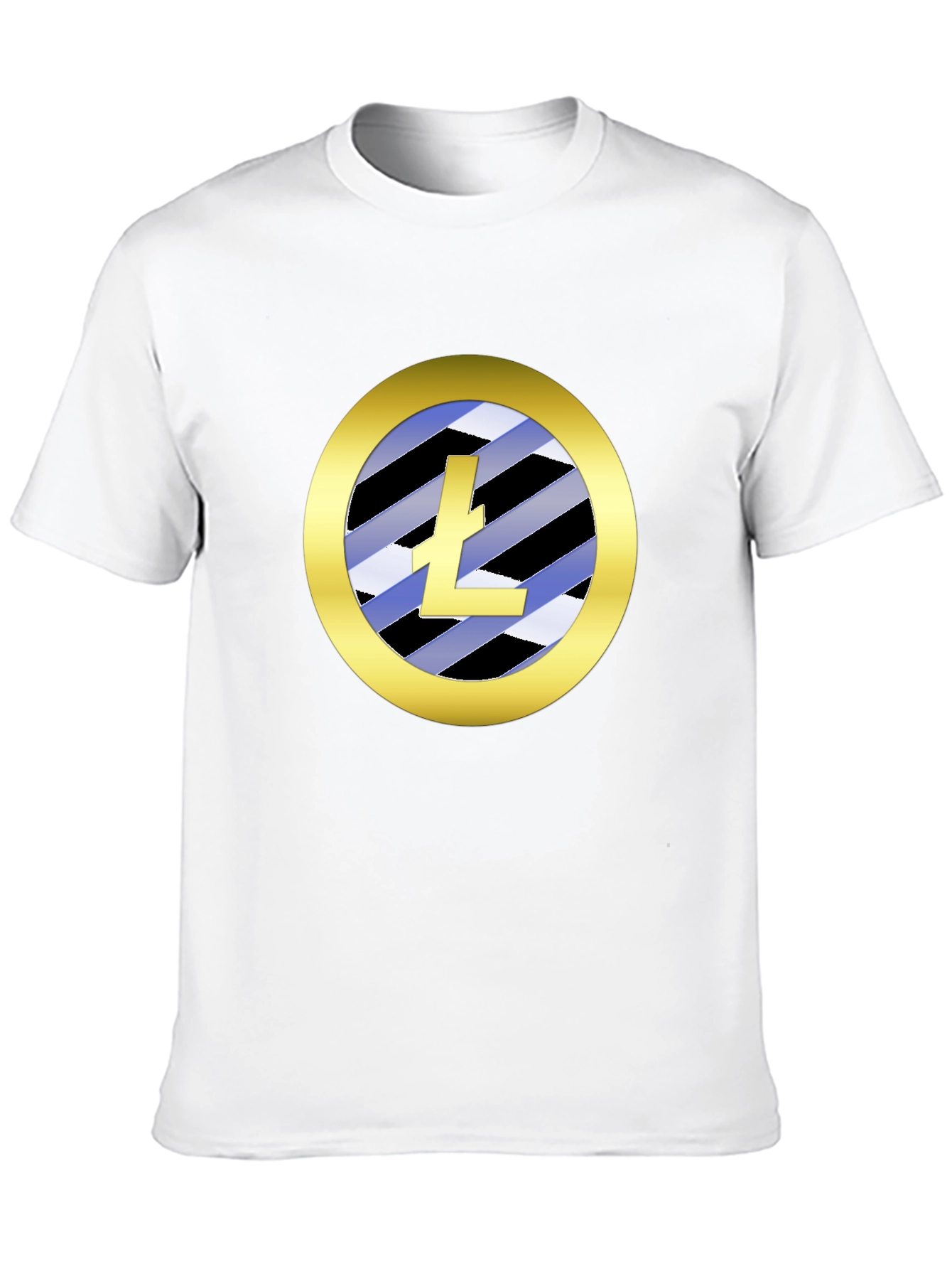Litecoin Logo T-Shirt Crypto Gold Circle Black Tee