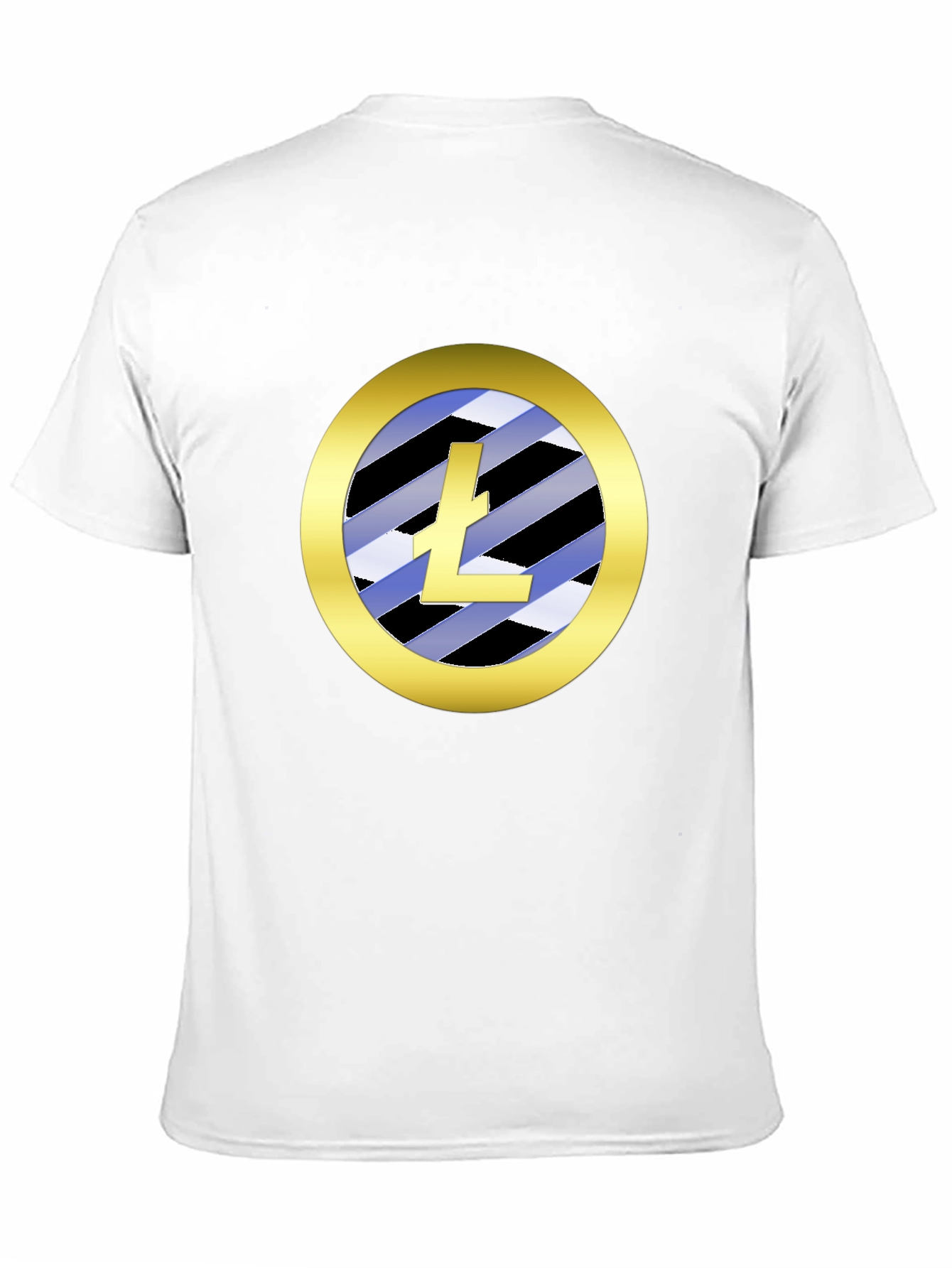 Litecoin Logo T-Shirt Crypto Gold Circle Black Tee