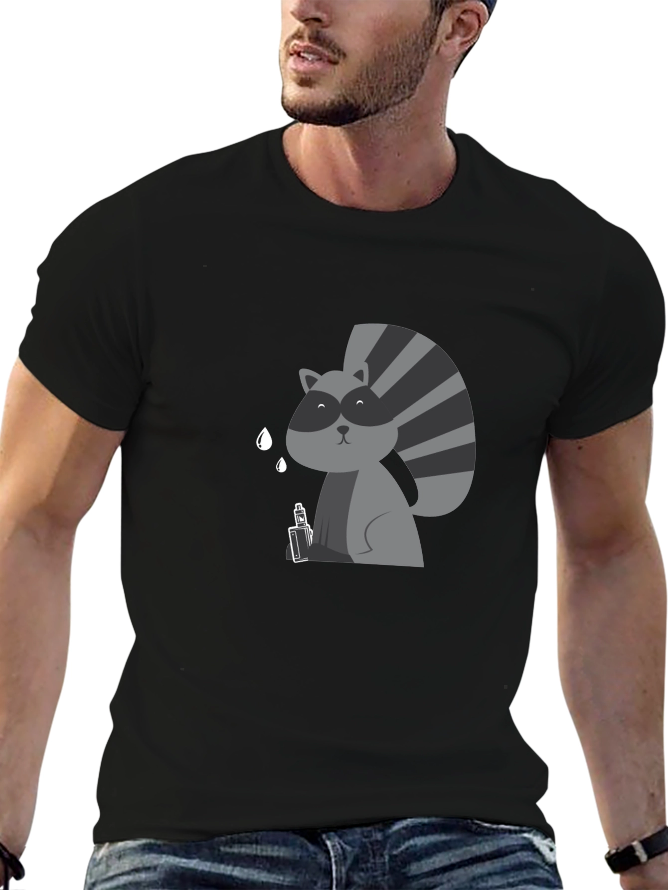 Raccoon Vaping Funny T-Shirt