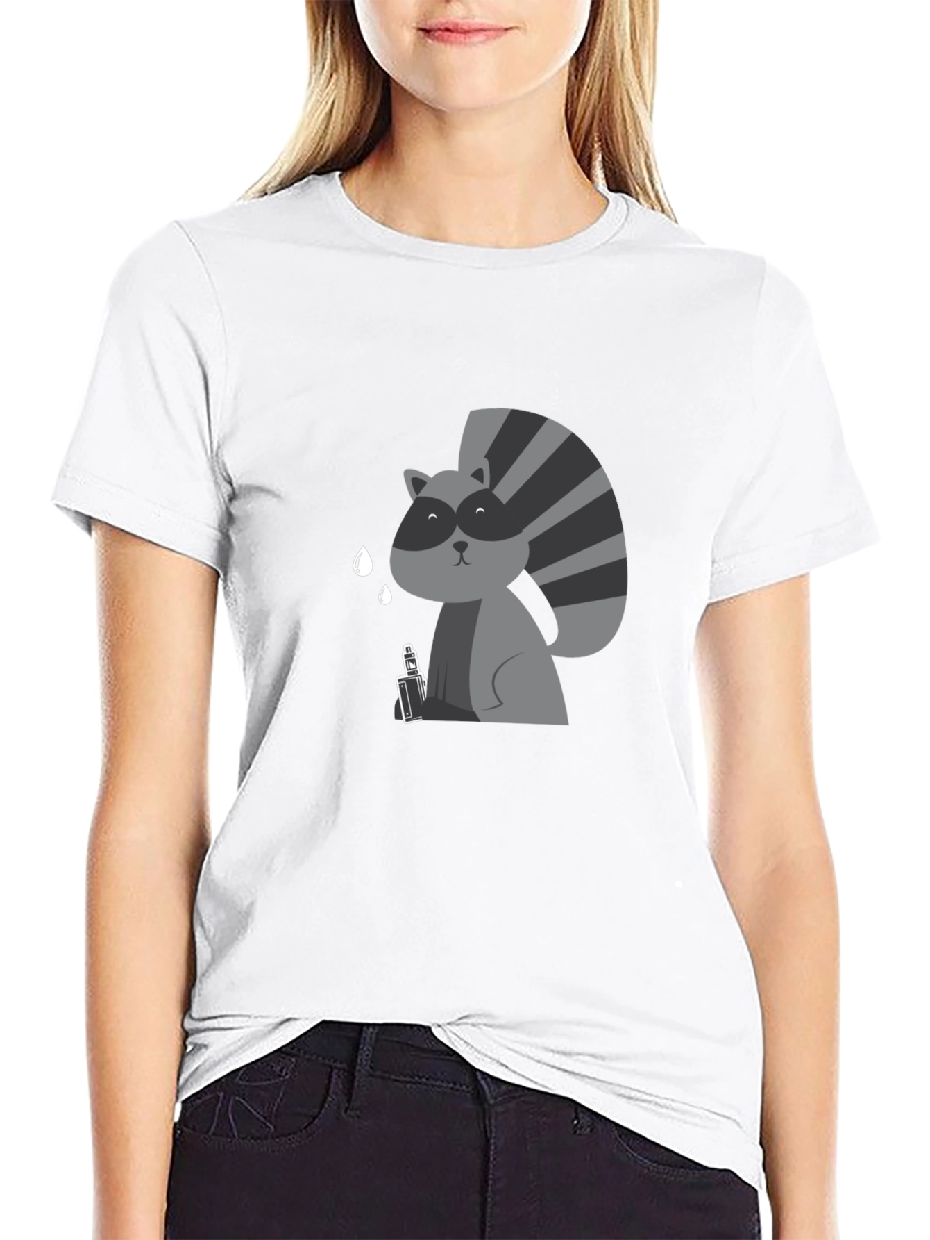 Raccoon Vaping Funny T-Shirt