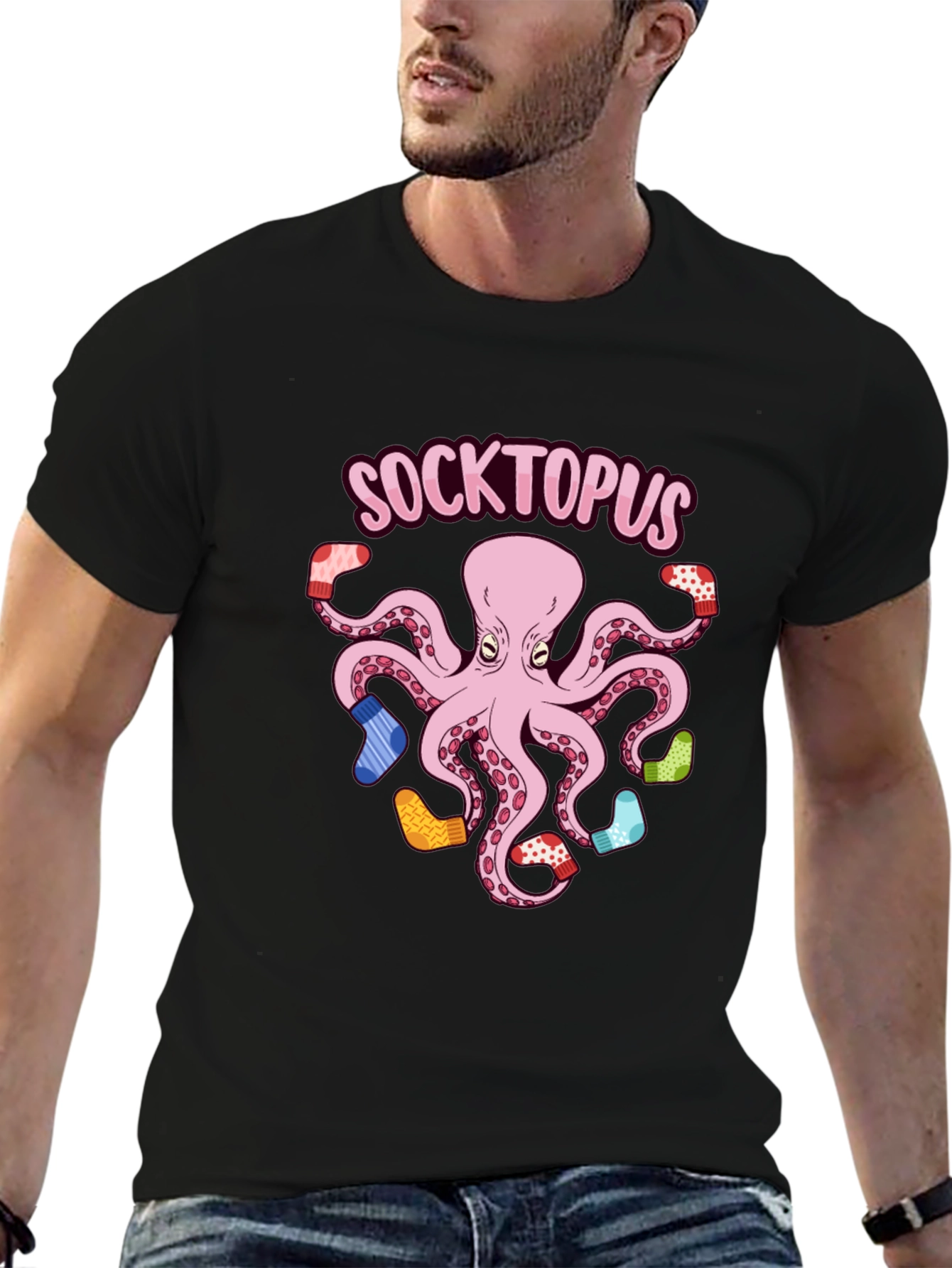 Socktopus Graphic T-Shirt - Funny Octopus Tee