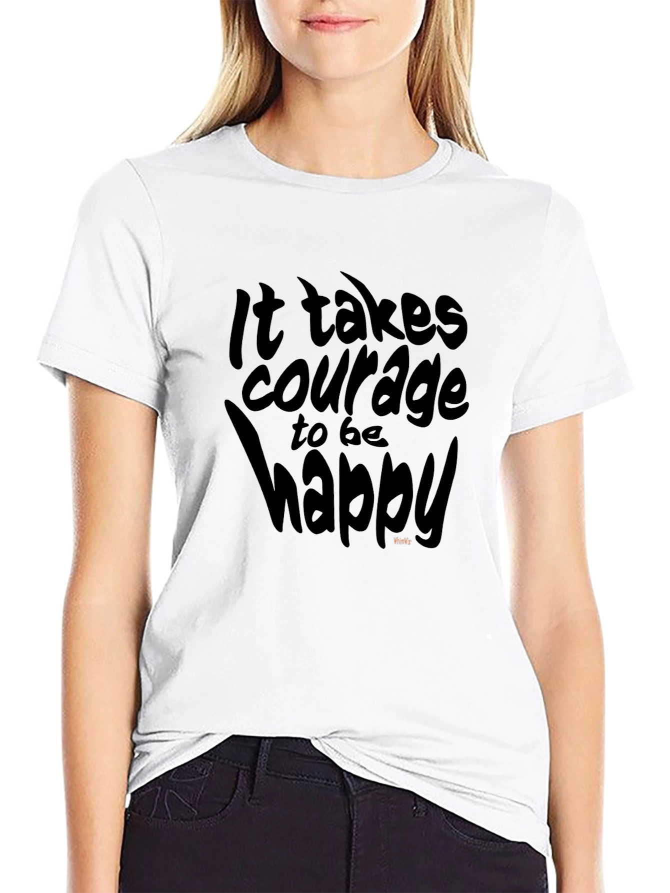 Courage to be Happy Black Graphic Tee