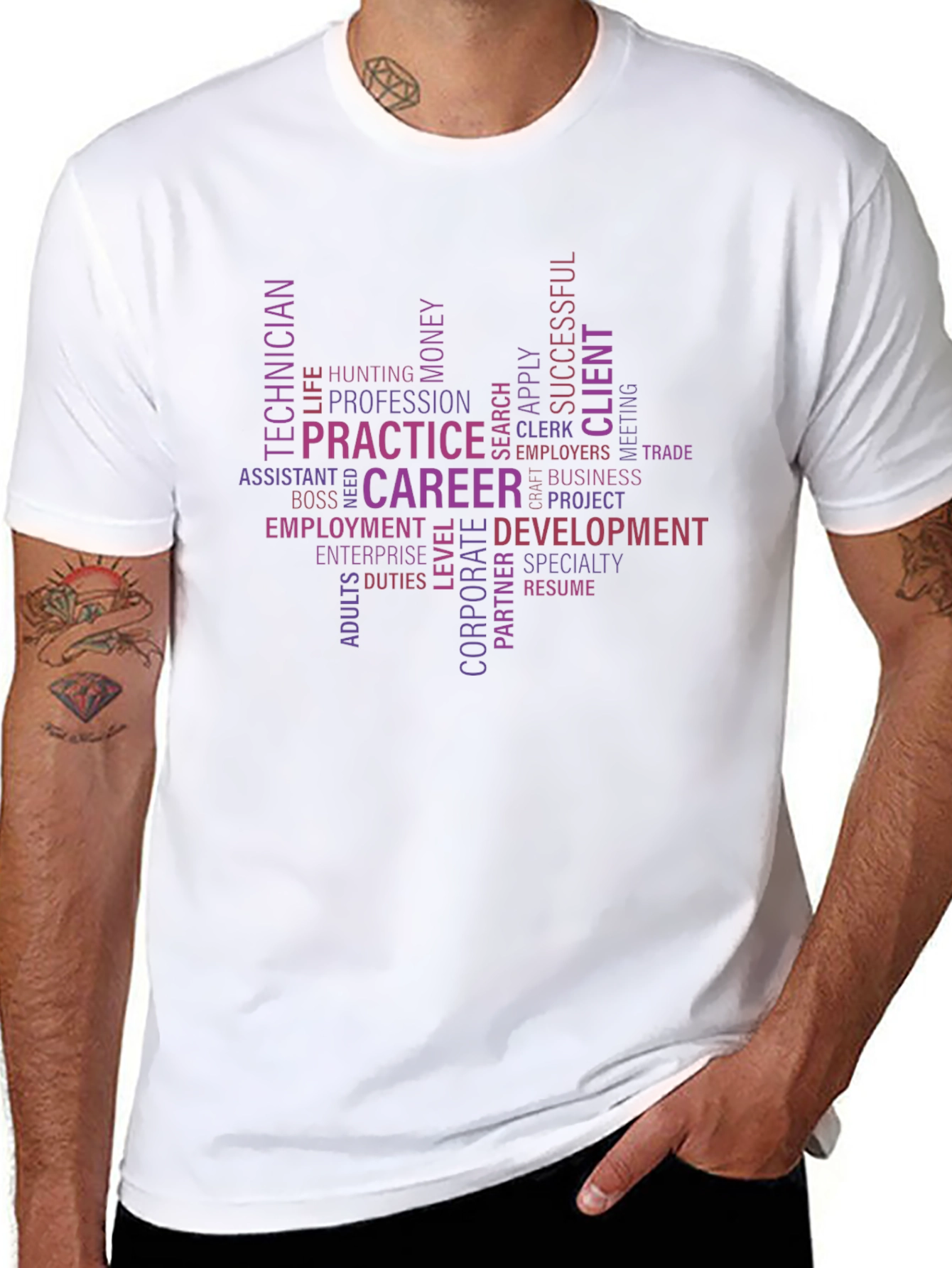 Career Path Word Art Black Tee