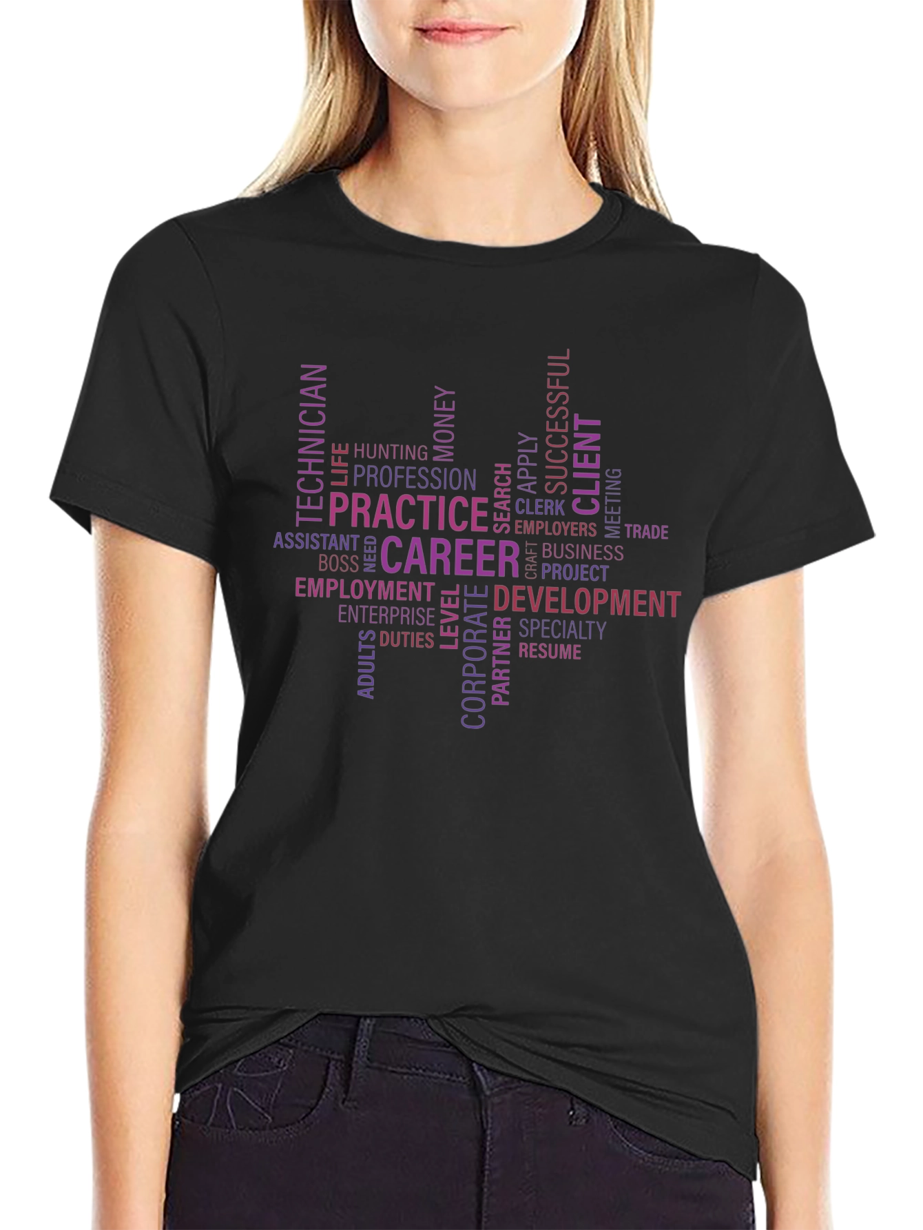 Career Path Word Art Black Tee