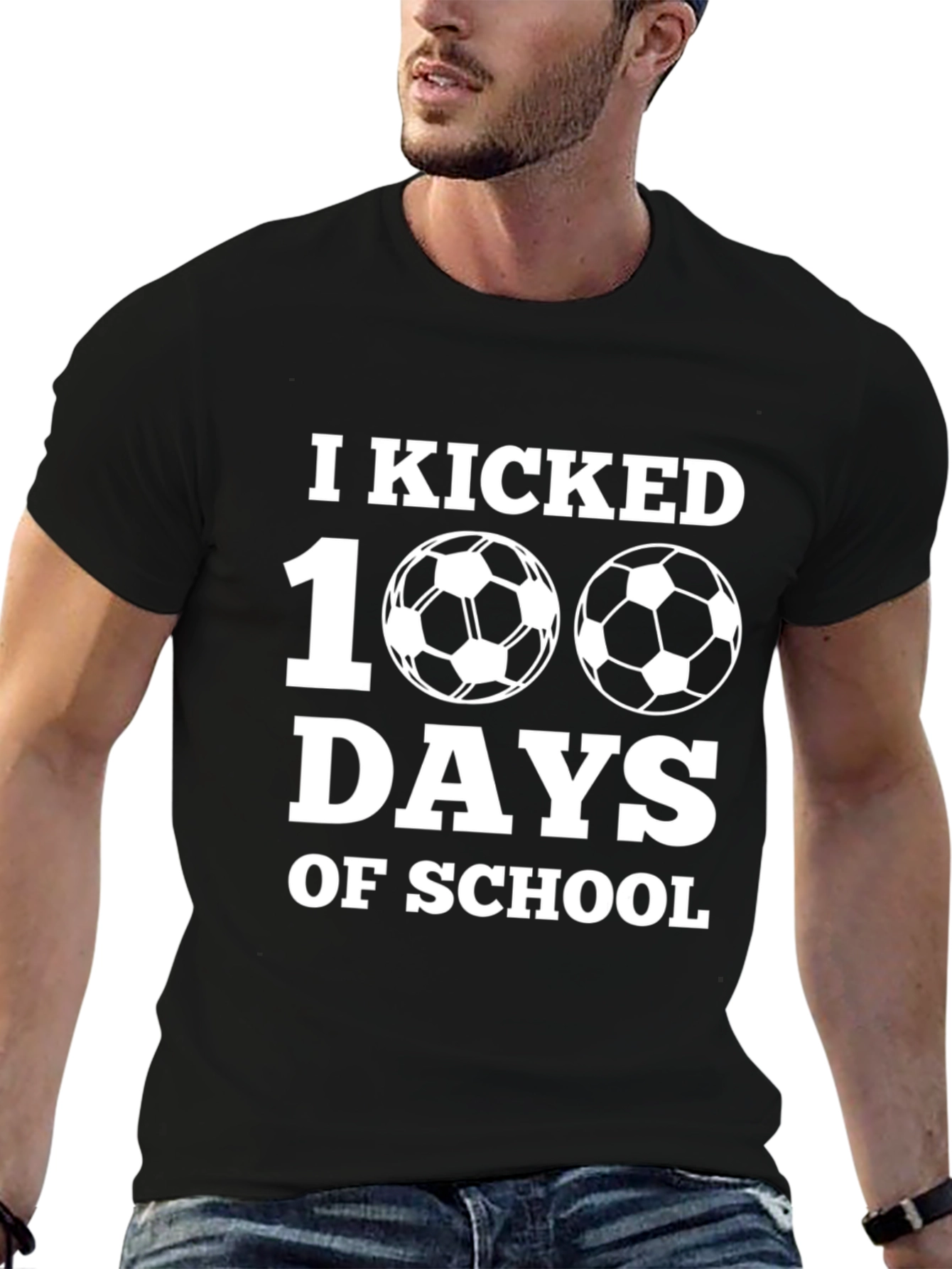 I Kicked 100 Days Of School Black T-Shirt