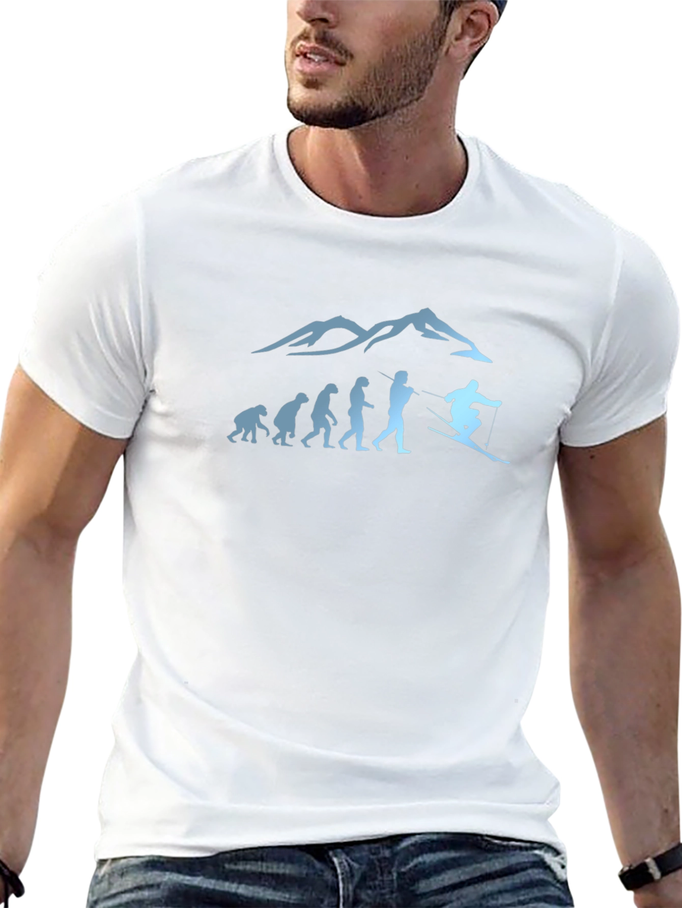 Skiing Evolution Graphic Tee