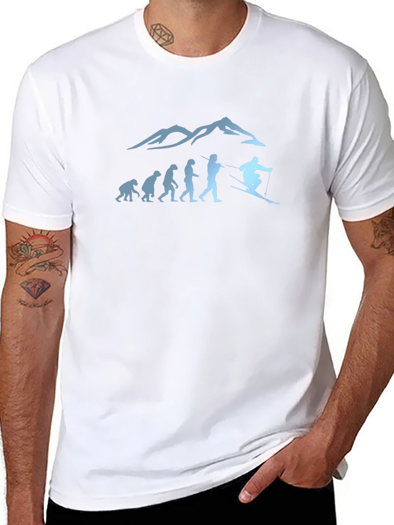 Skiing Evolution Graphic Tee