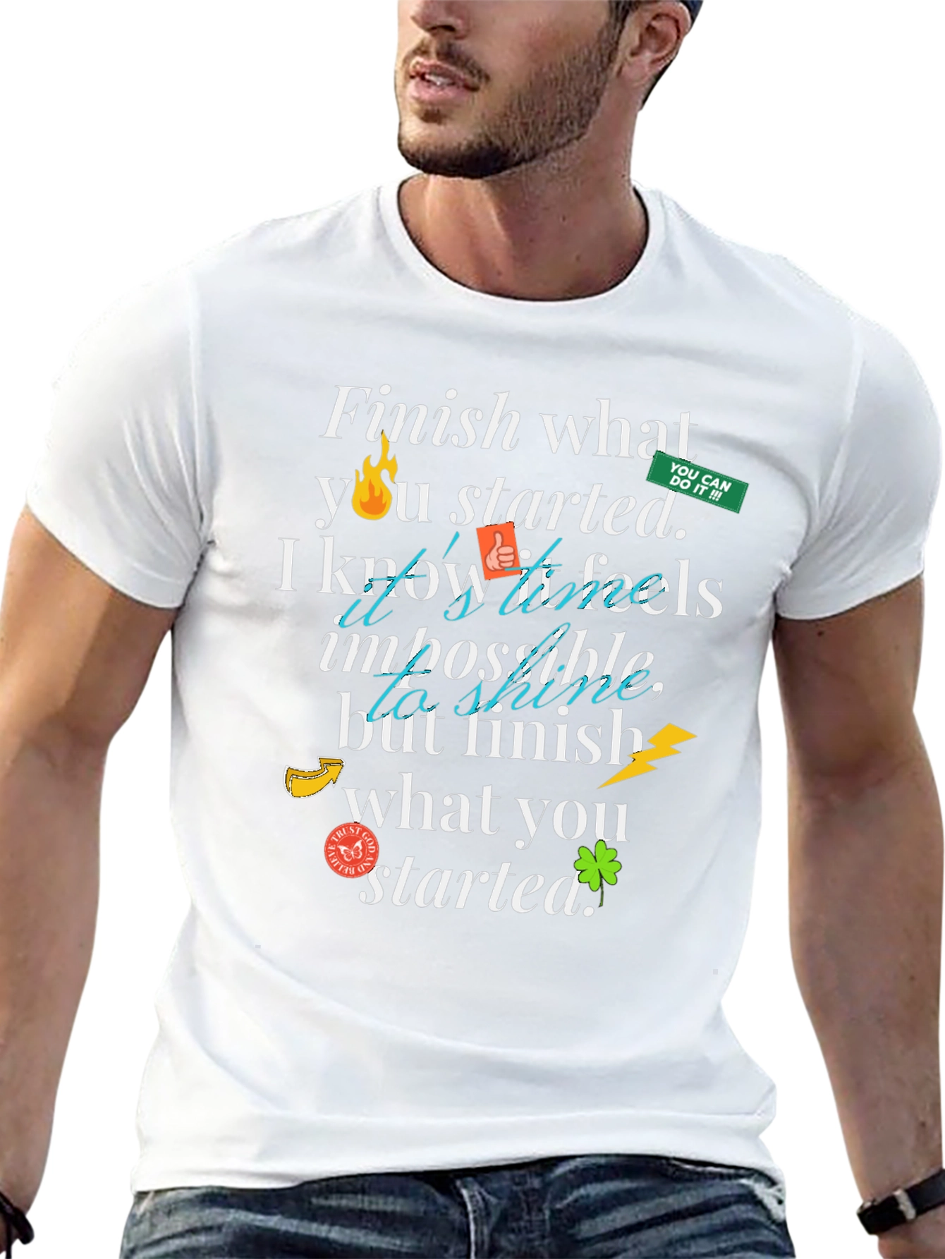Motivational Finish What You Started Black T-Shirt