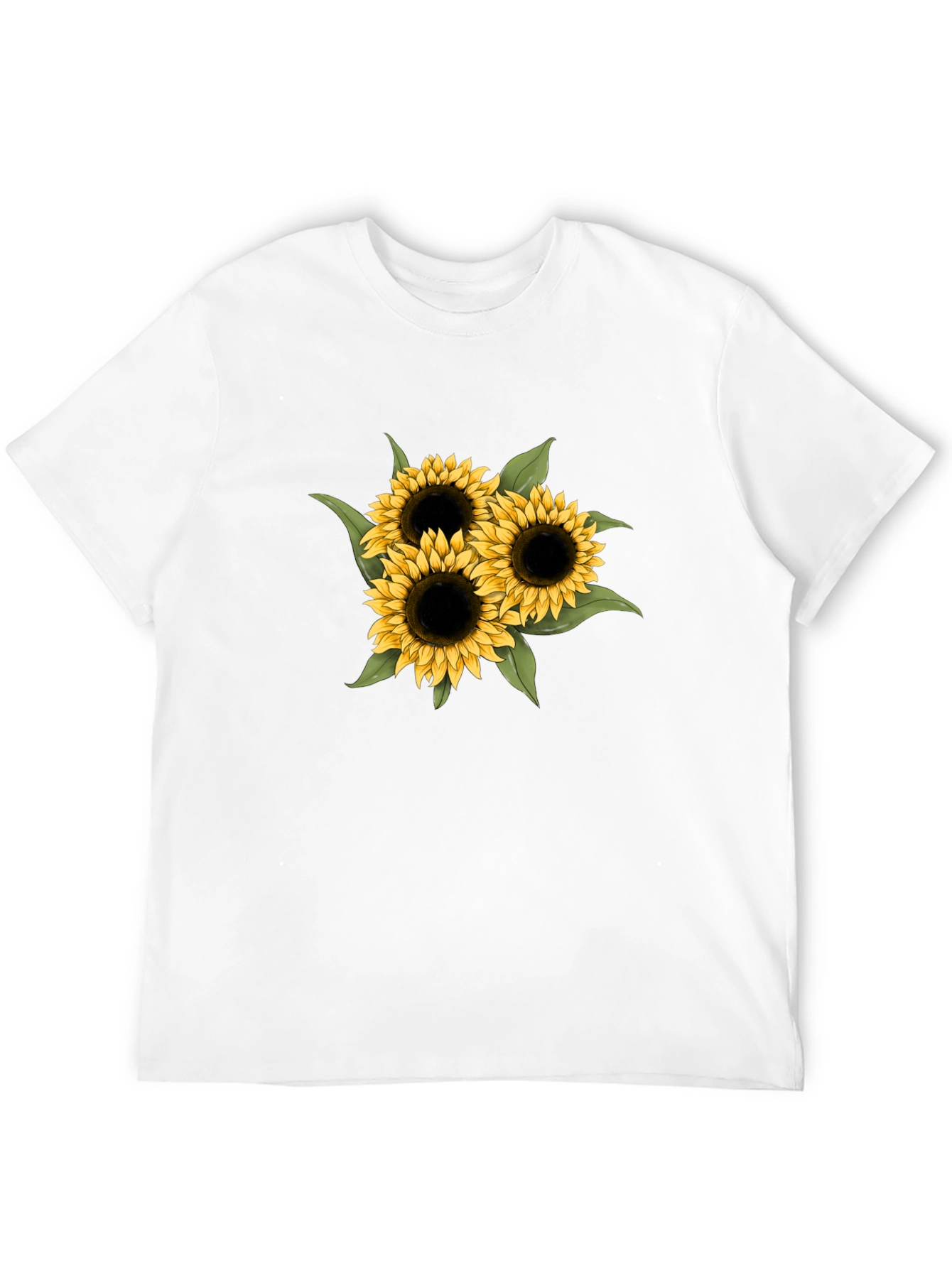 Sunflower Graphic Tee - Black Cotton Casual T-Shirt